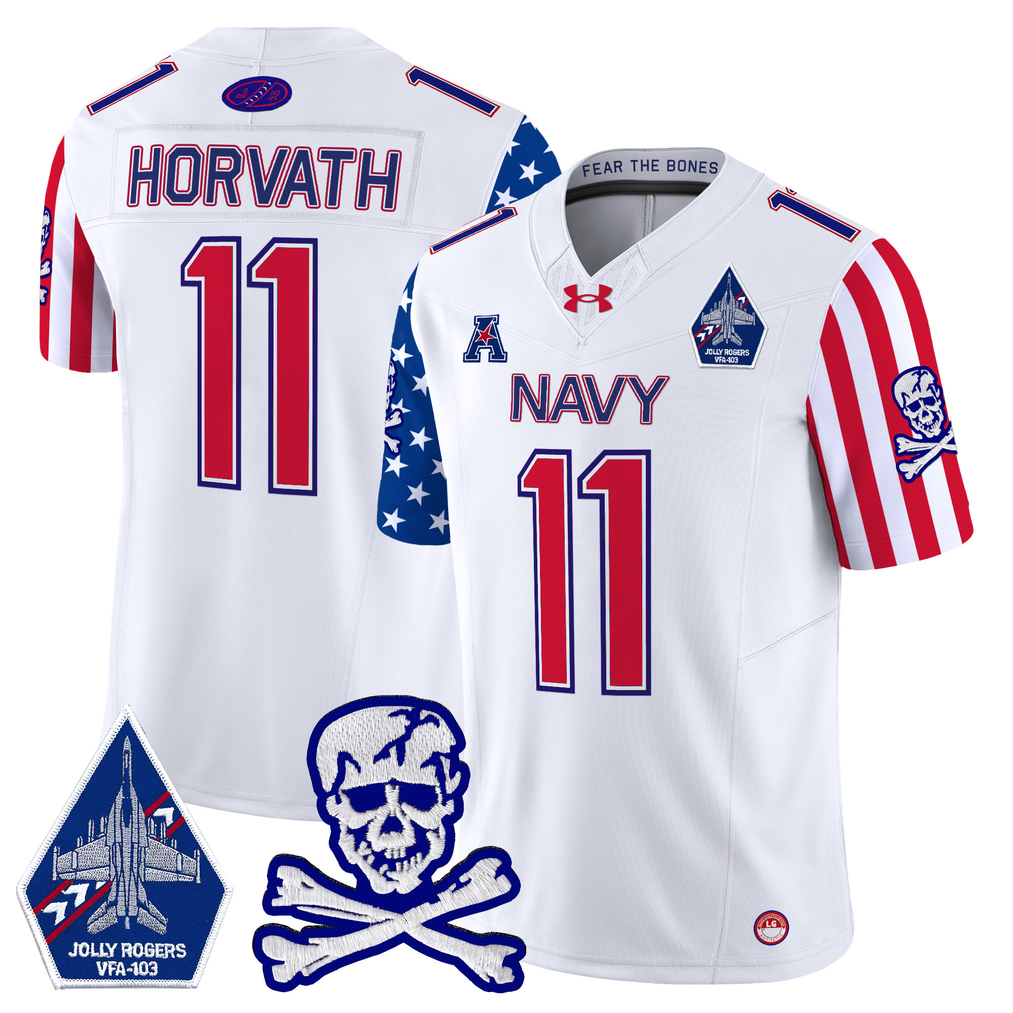 Men's Navy Midshipmen 2025 Independence Day Vapor Limited Jersey - All Stitched