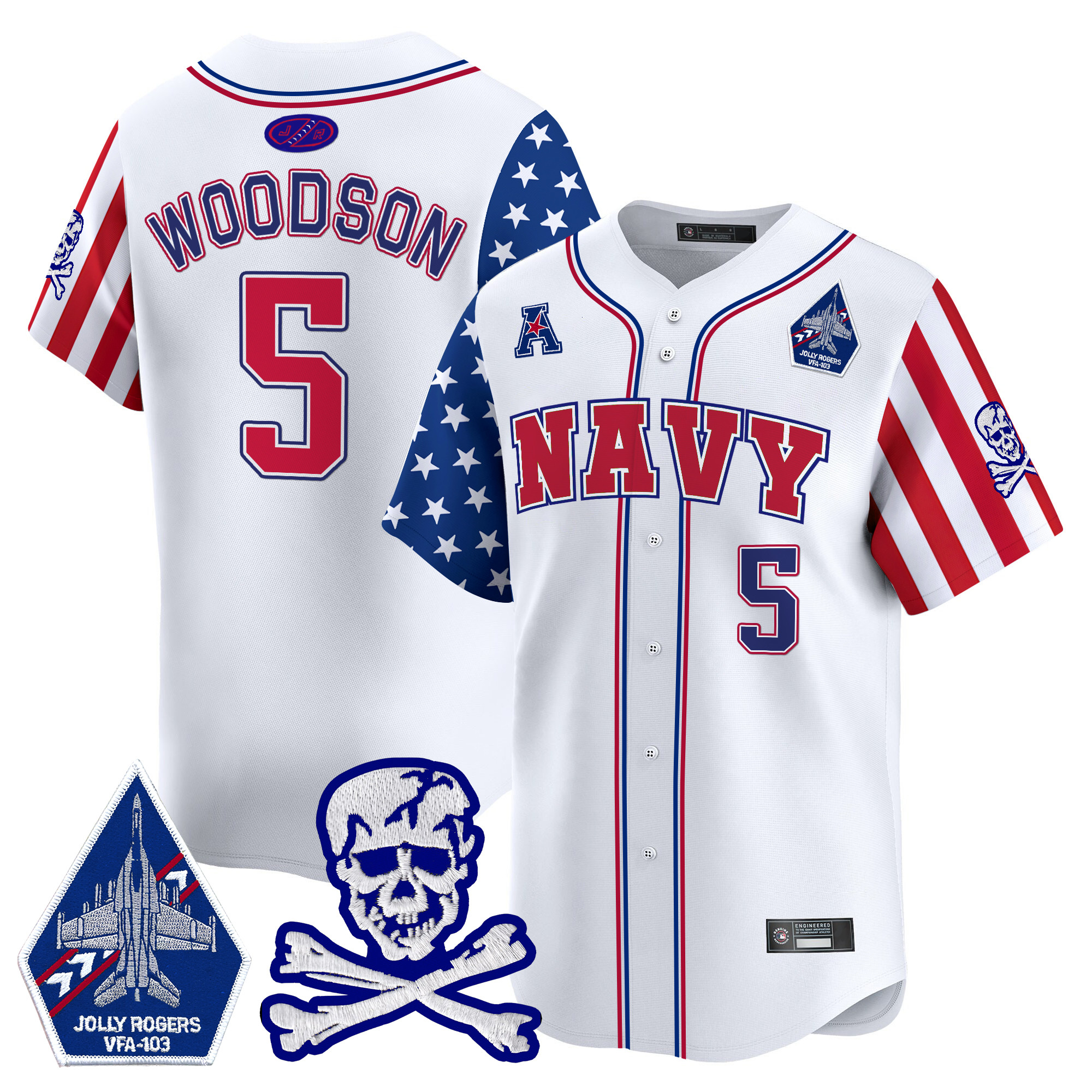 Men's Navy Midshipmen 2025 Independence Day Vapor Premier Limited Jersey - All Stitched