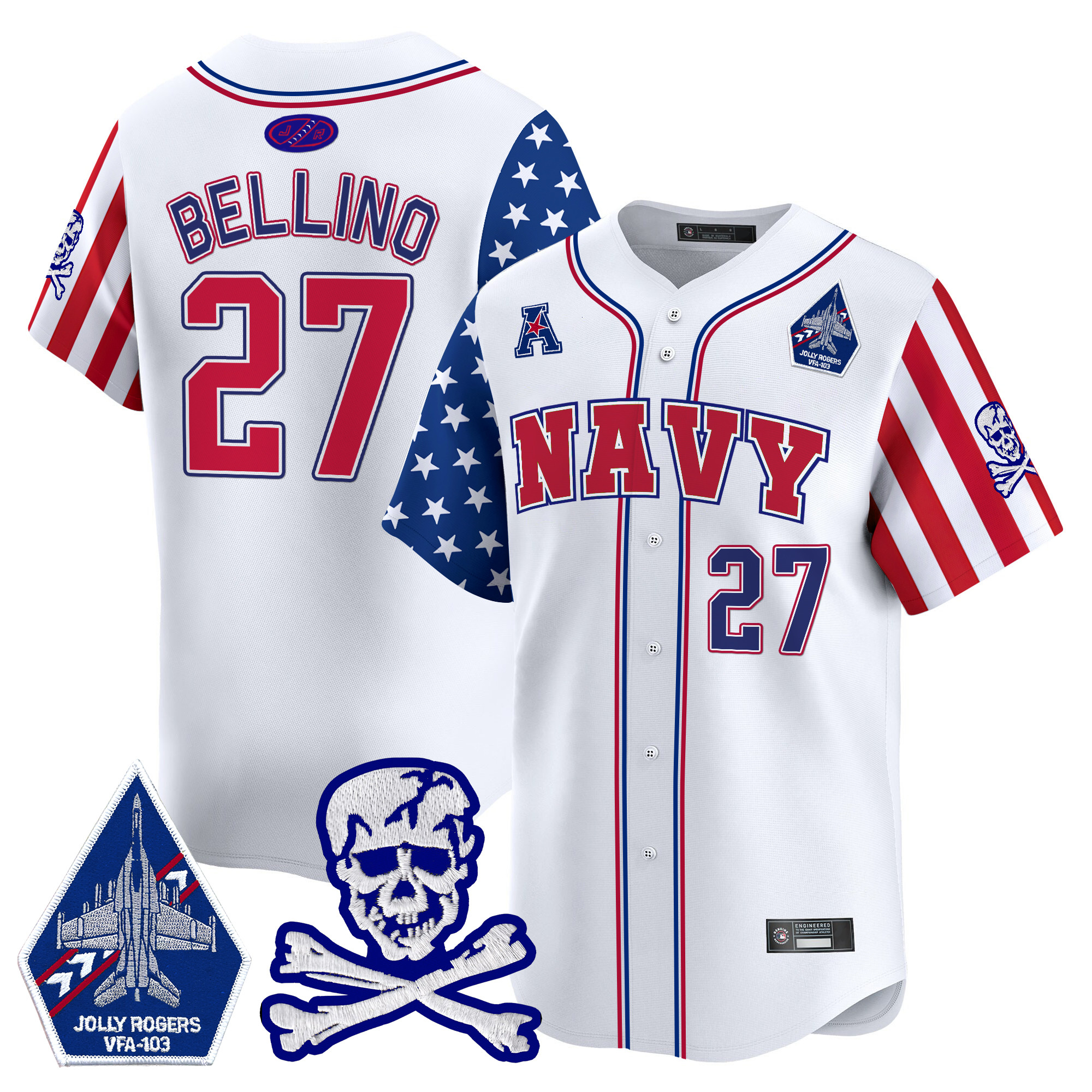 Men's Navy Midshipmen 2025 Independence Day Vapor Premier Limited Jersey - All Stitched