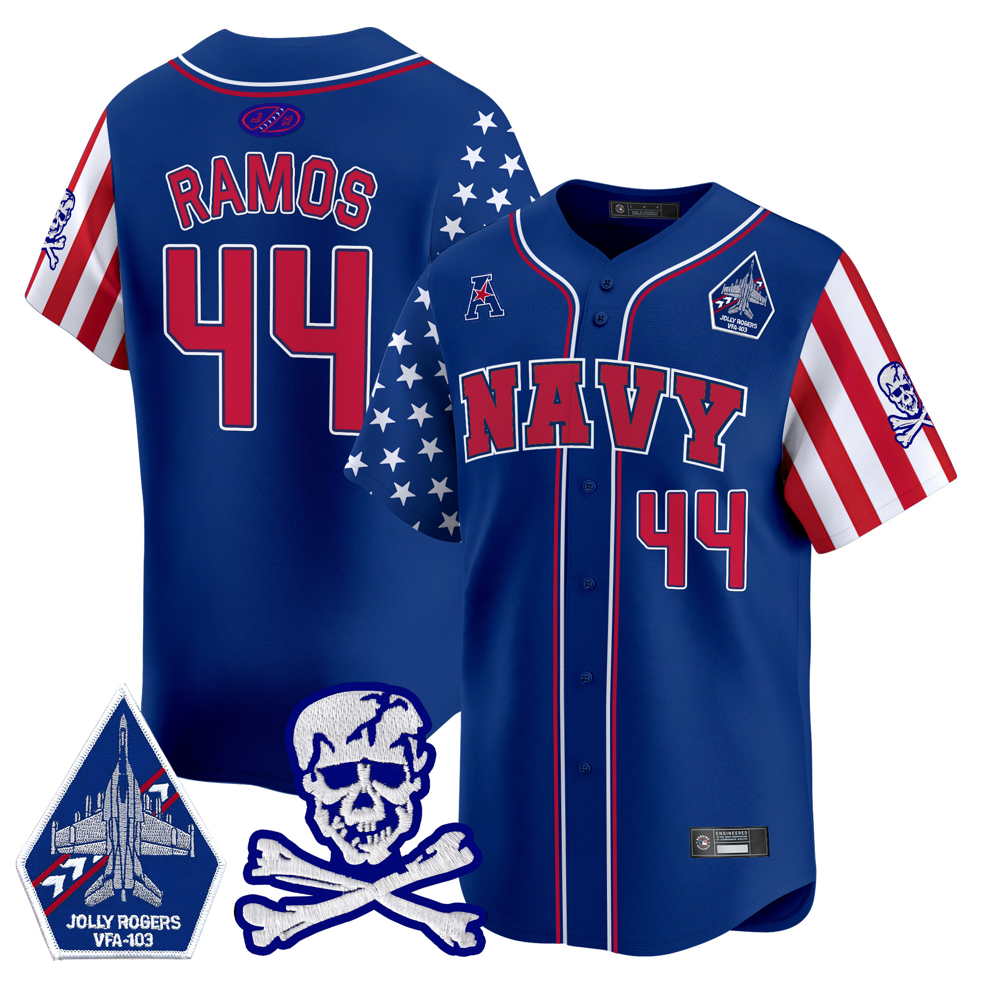 Men's Navy Midshipmen 2025 Independence Day Vapor Premier Limited Jersey - All Stitched