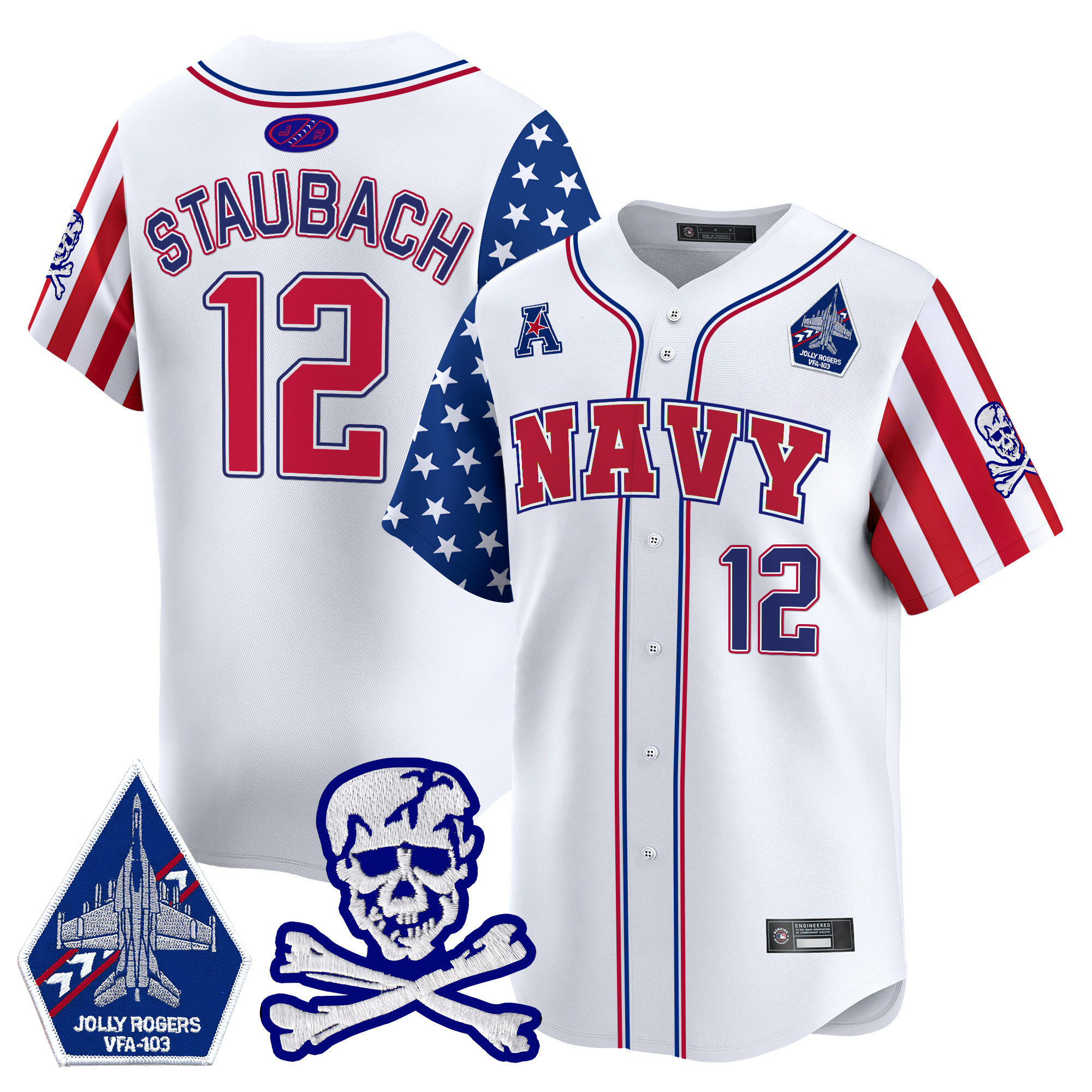 Men's Navy Midshipmen 2025 Independence Day Vapor Premier Limited Jersey - All Stitched