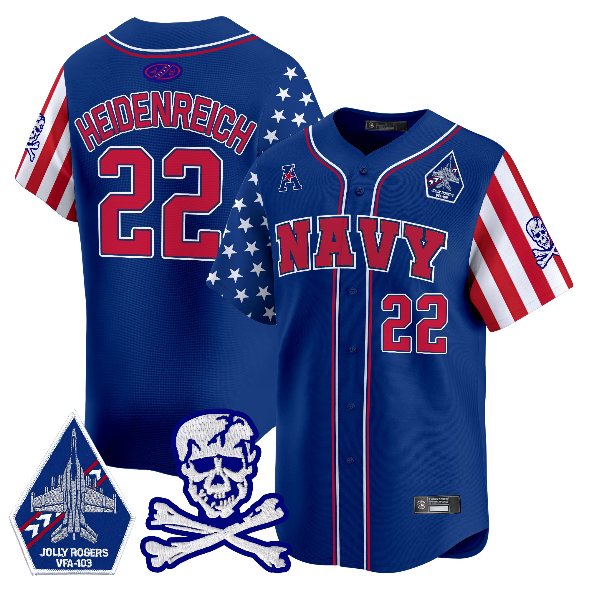 Men's Navy Midshipmen 2025 Independence Day Vapor Premier Limited Jersey - All Stitched