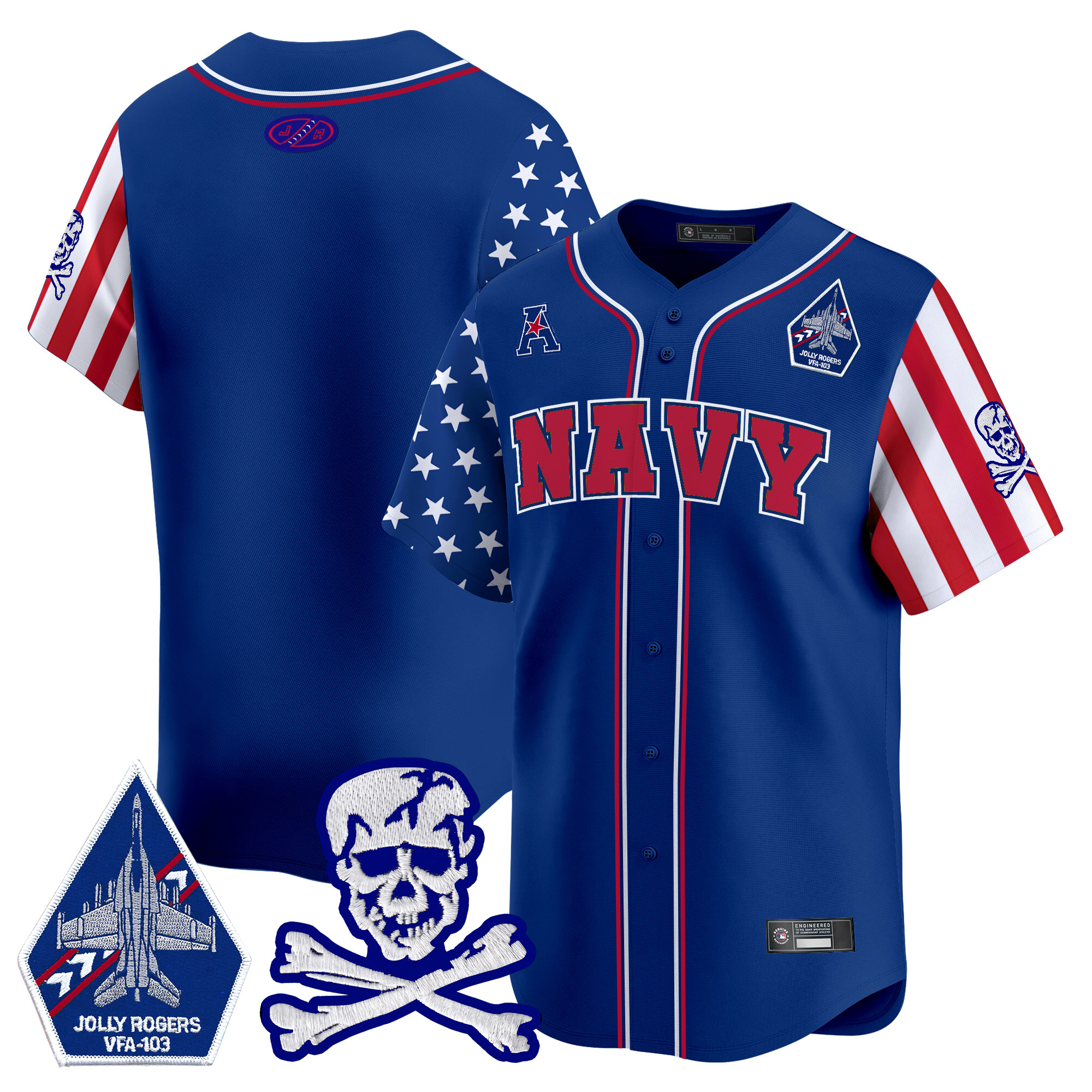 Men's Navy Midshipmen 2025 Independence Day Vapor Premier Limited Jersey - All Stitched