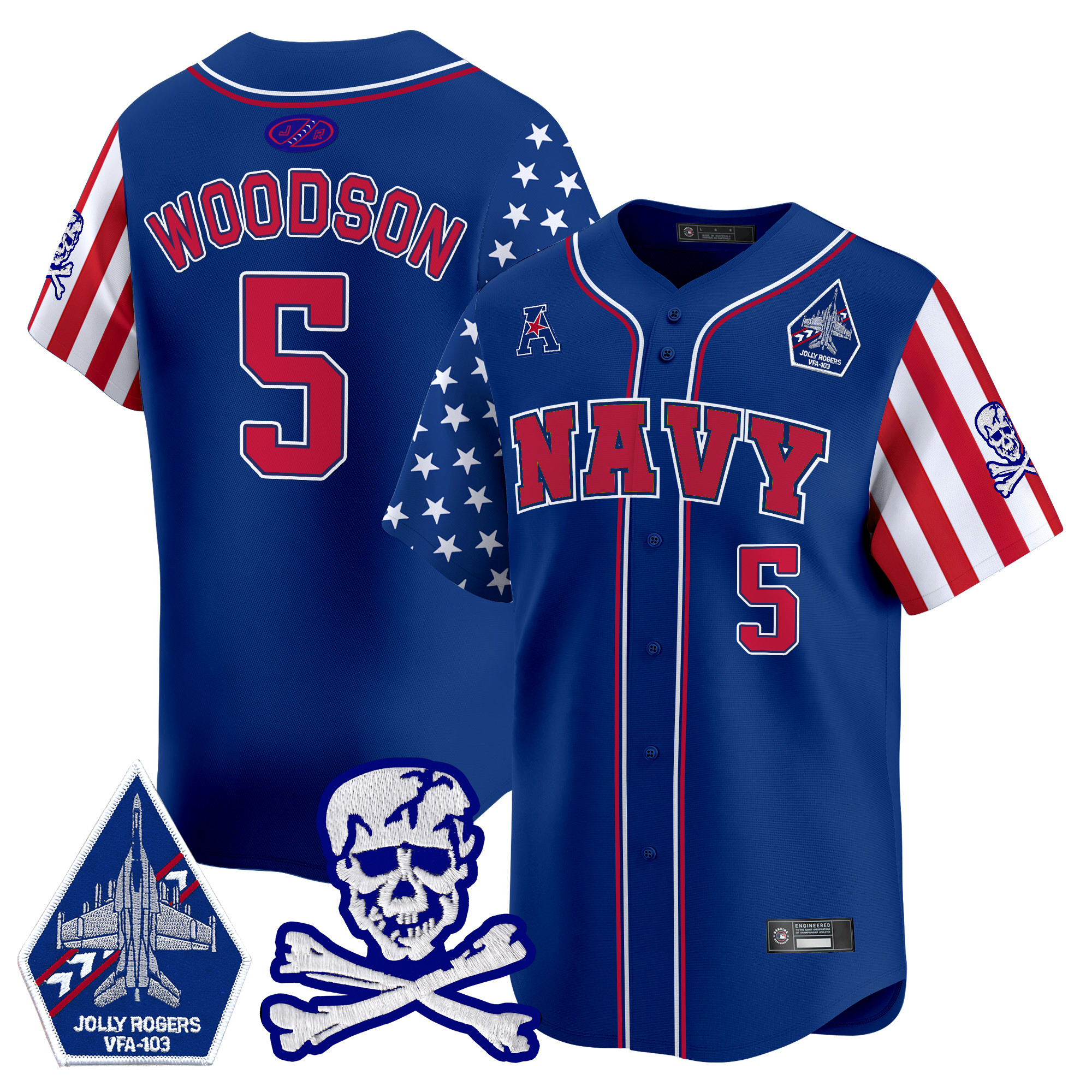 Men's Navy Midshipmen 2025 Independence Day Vapor Premier Limited Jersey - All Stitched