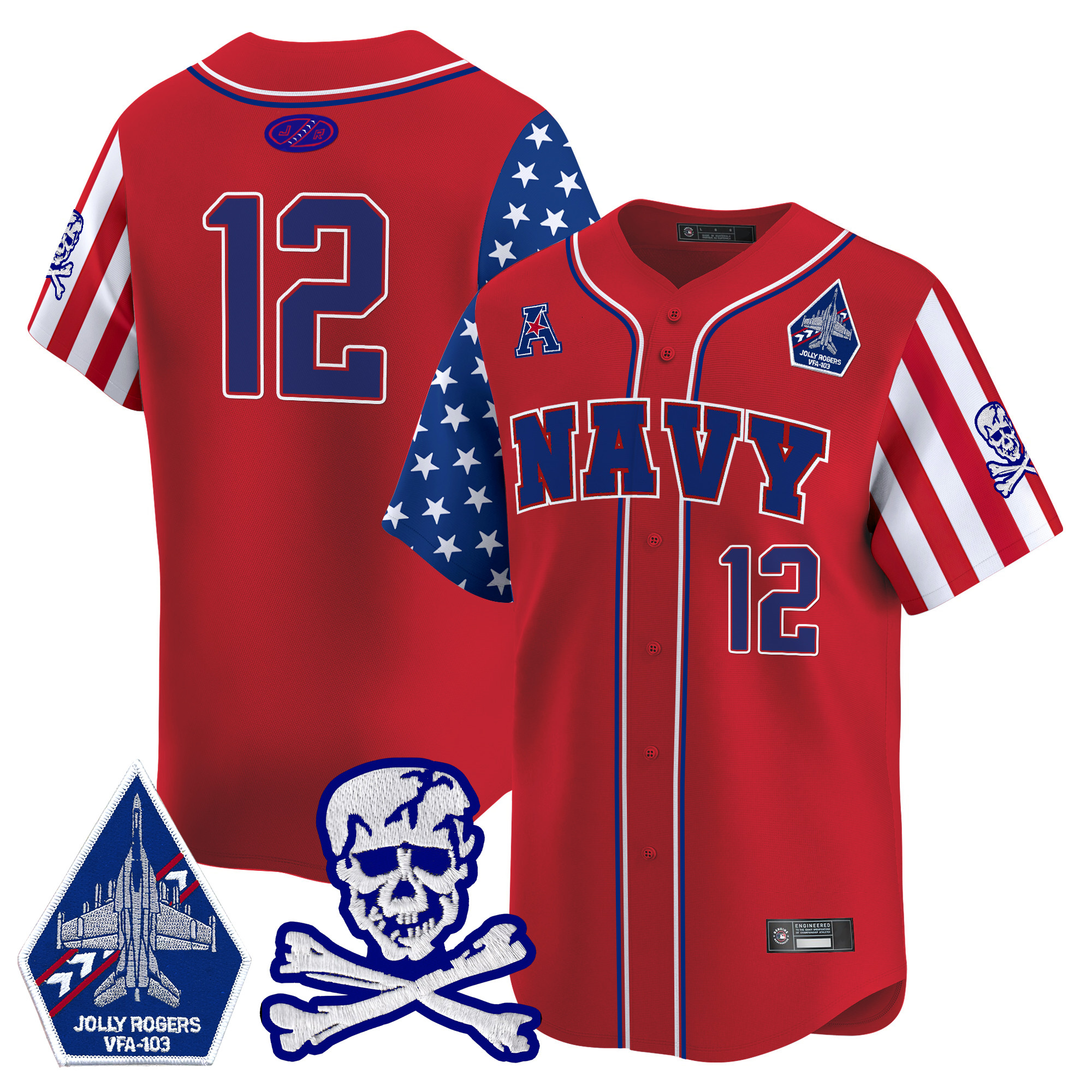 Men's Navy Midshipmen 2025 Independence Day Vapor Premier Limited Jersey - All Stitched