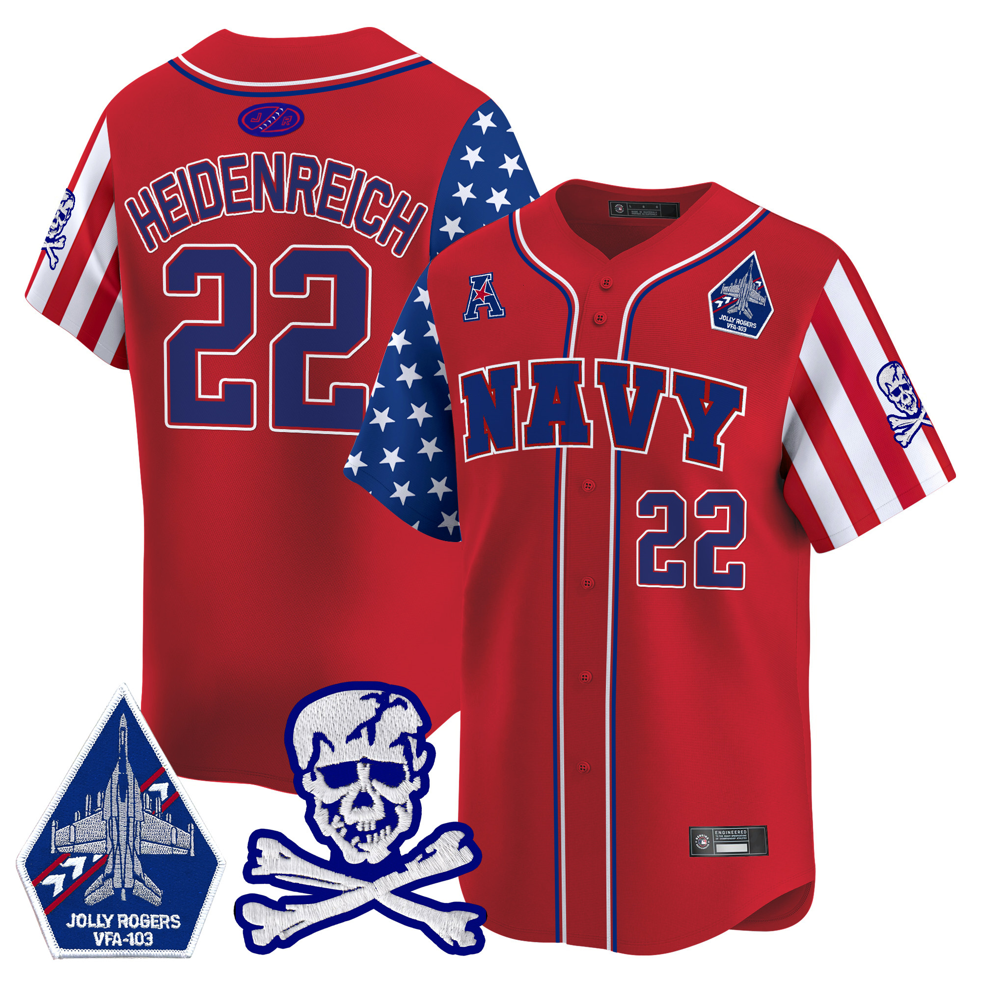 Men's Navy Midshipmen 2025 Independence Day Vapor Premier Limited Jersey - All Stitched