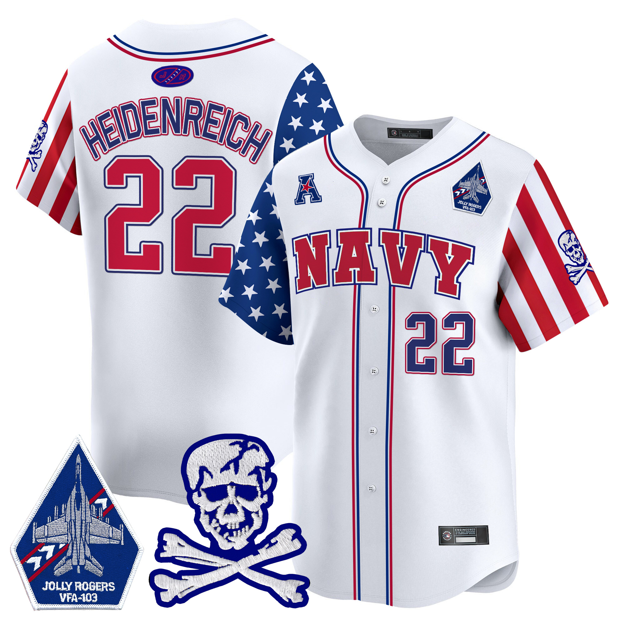 Men's Navy Midshipmen 2025 Independence Day Vapor Premier Limited Jersey - All Stitched