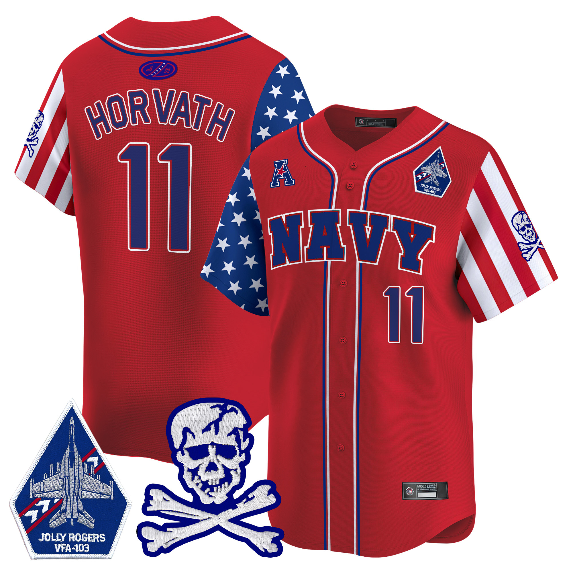 Men's Navy Midshipmen 2025 Independence Day Vapor Premier Limited Jersey - All Stitched
