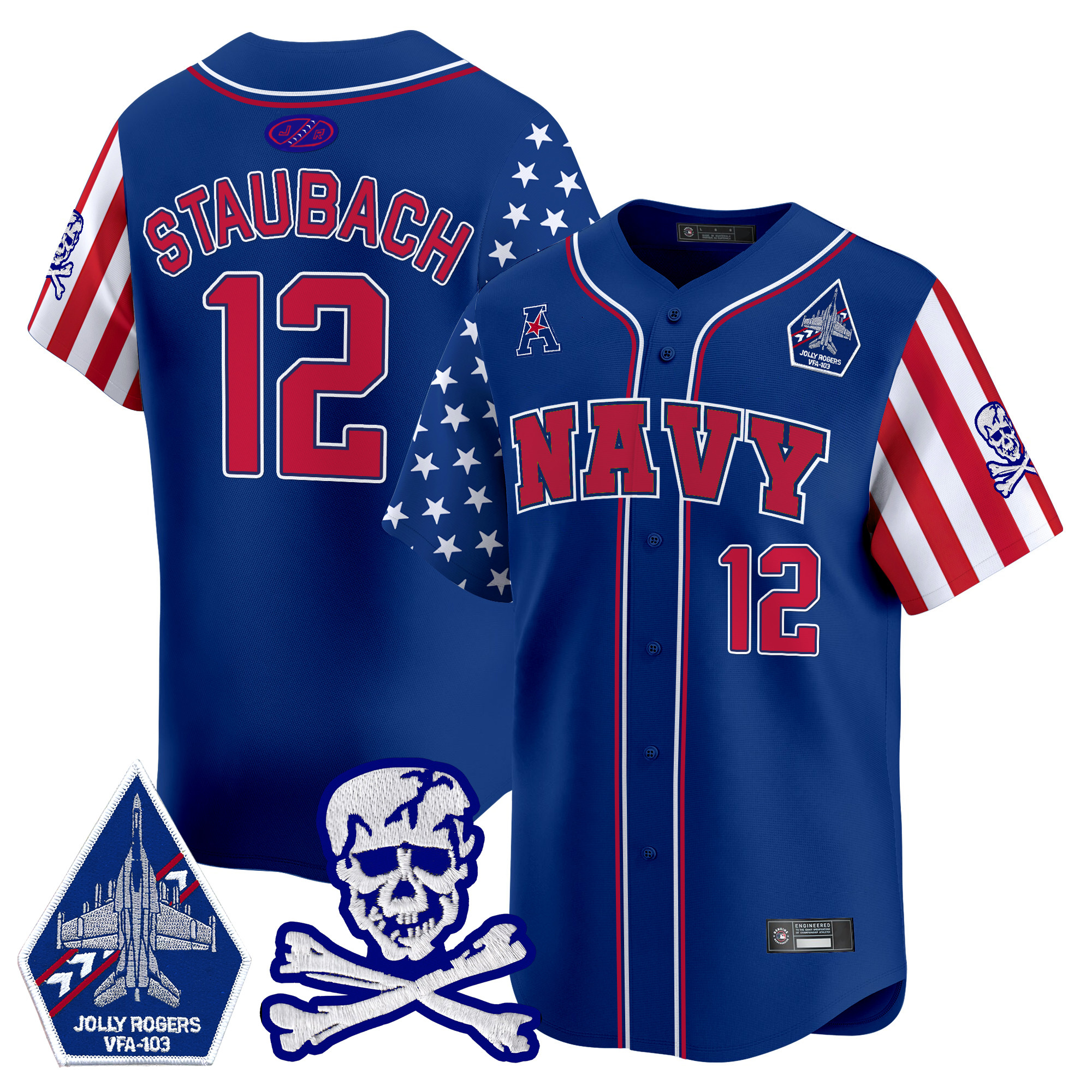Men's Navy Midshipmen 2025 Independence Day Vapor Premier Limited Jersey - All Stitched
