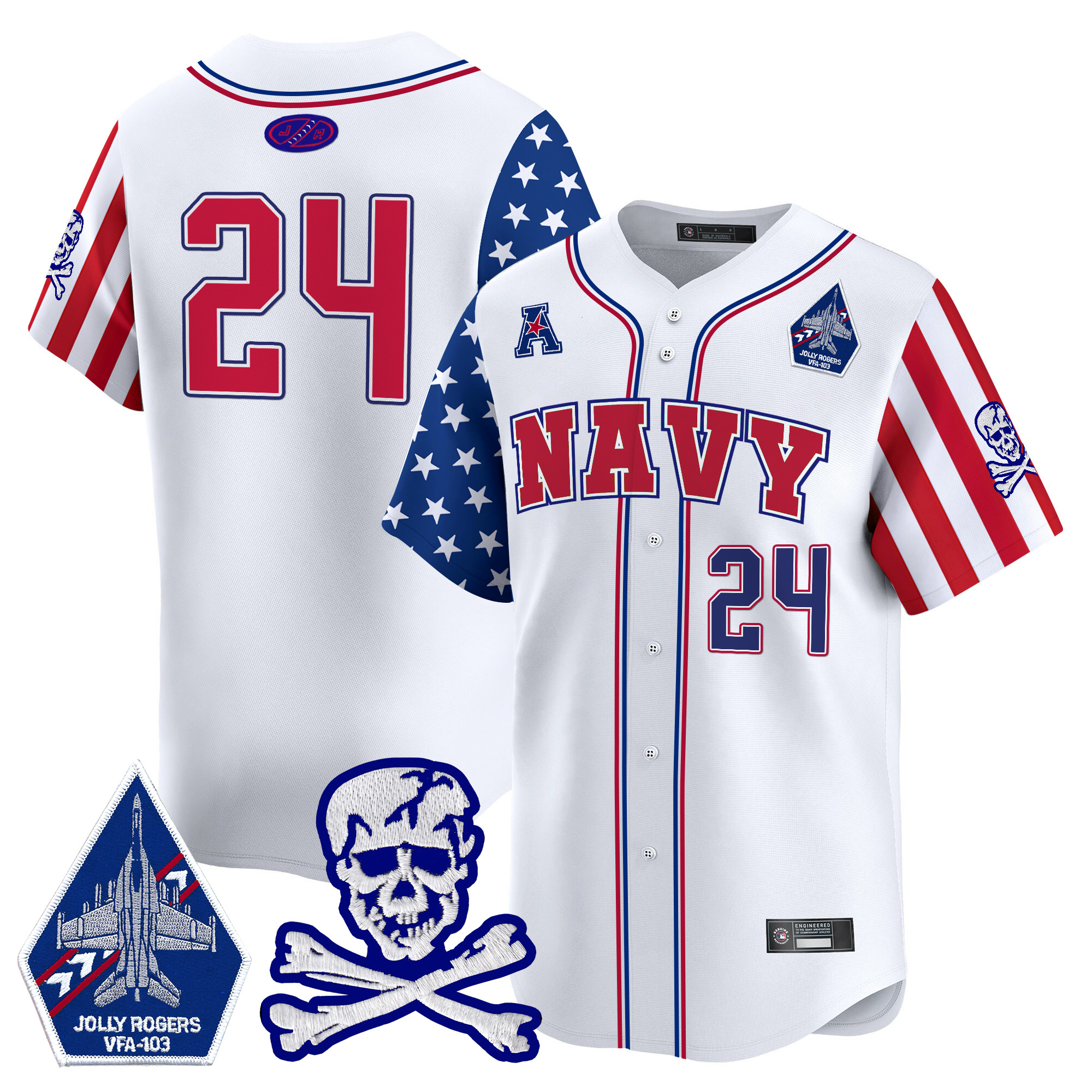 Men's Navy Midshipmen 2025 Independence Day Vapor Premier Limited Jersey - All Stitched