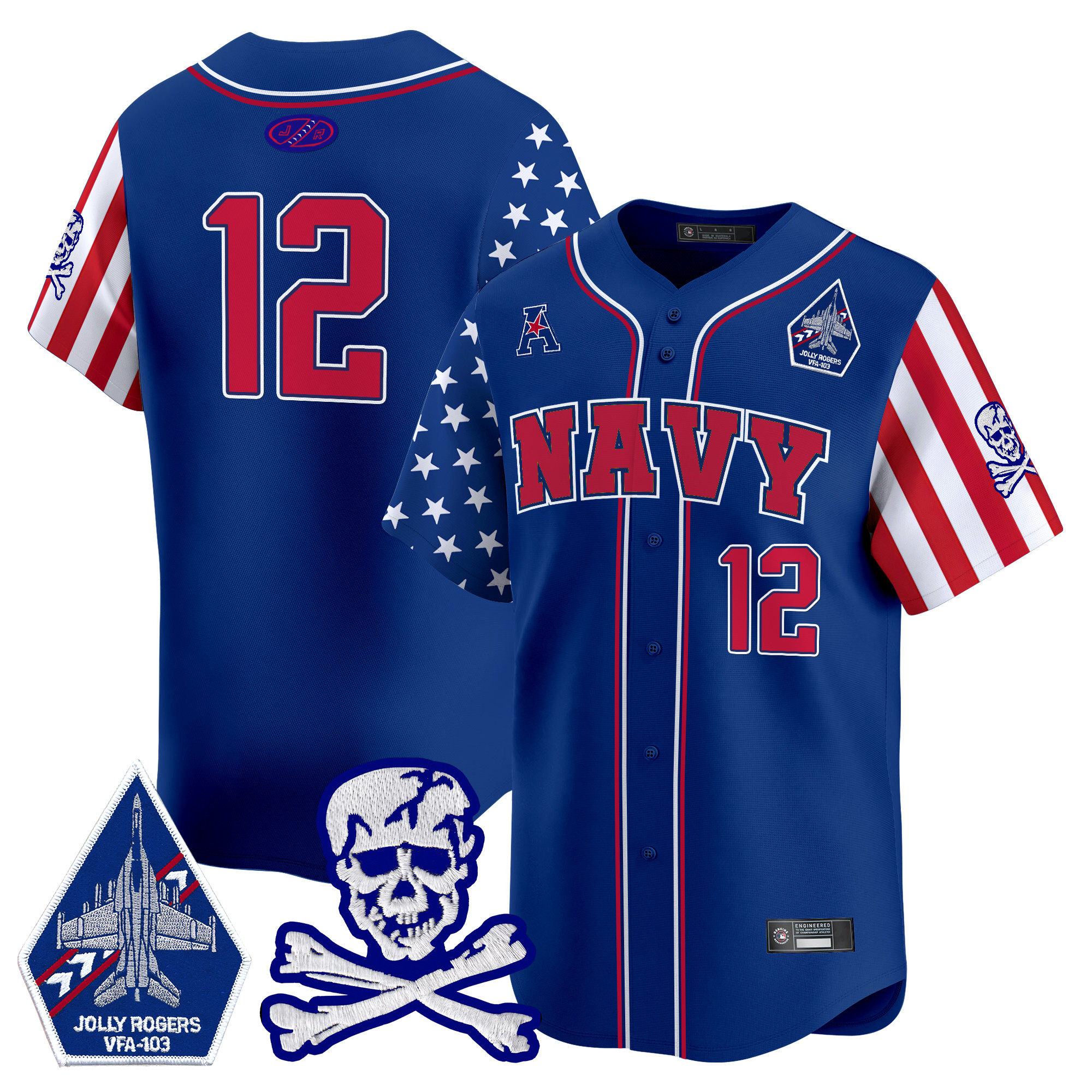 Men's Navy Midshipmen 2025 Independence Day Vapor Premier Limited Jersey - All Stitched