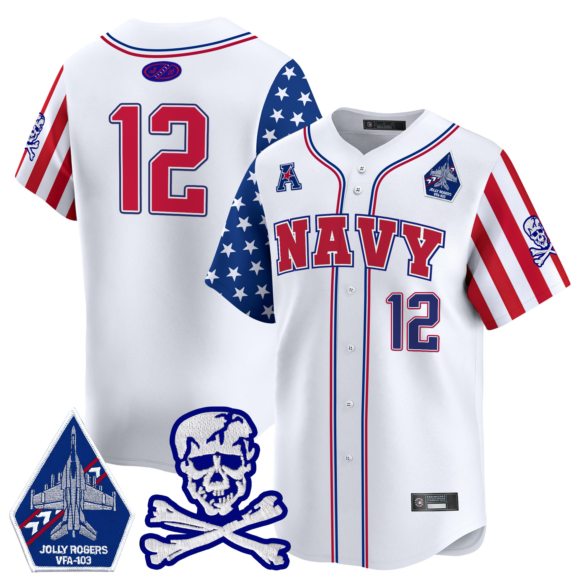 Men's Navy Midshipmen 2025 Independence Day Vapor Premier Limited Jersey - All Stitched