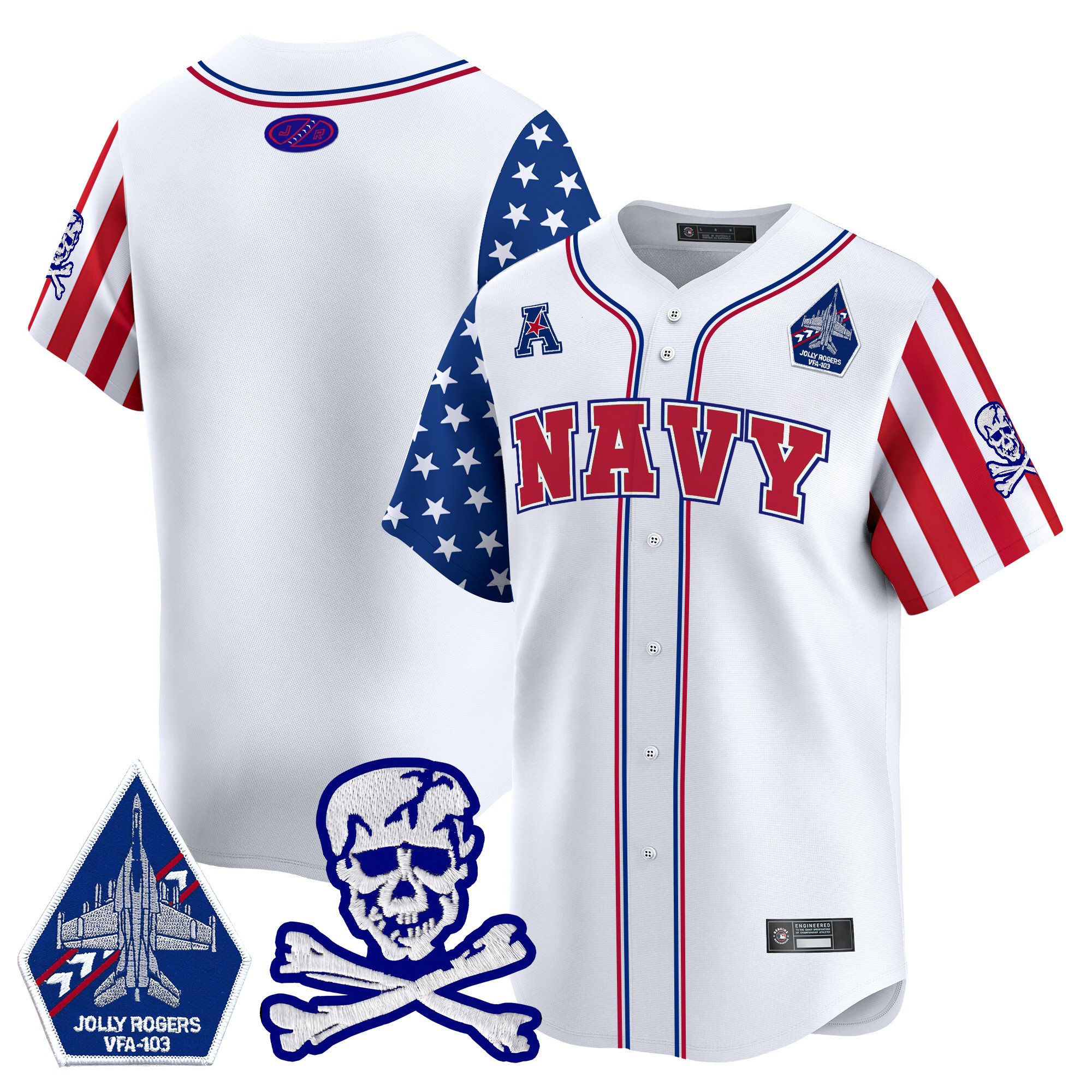 Men's Navy Midshipmen 2025 Independence Day Vapor Premier Limited Jersey - All Stitched