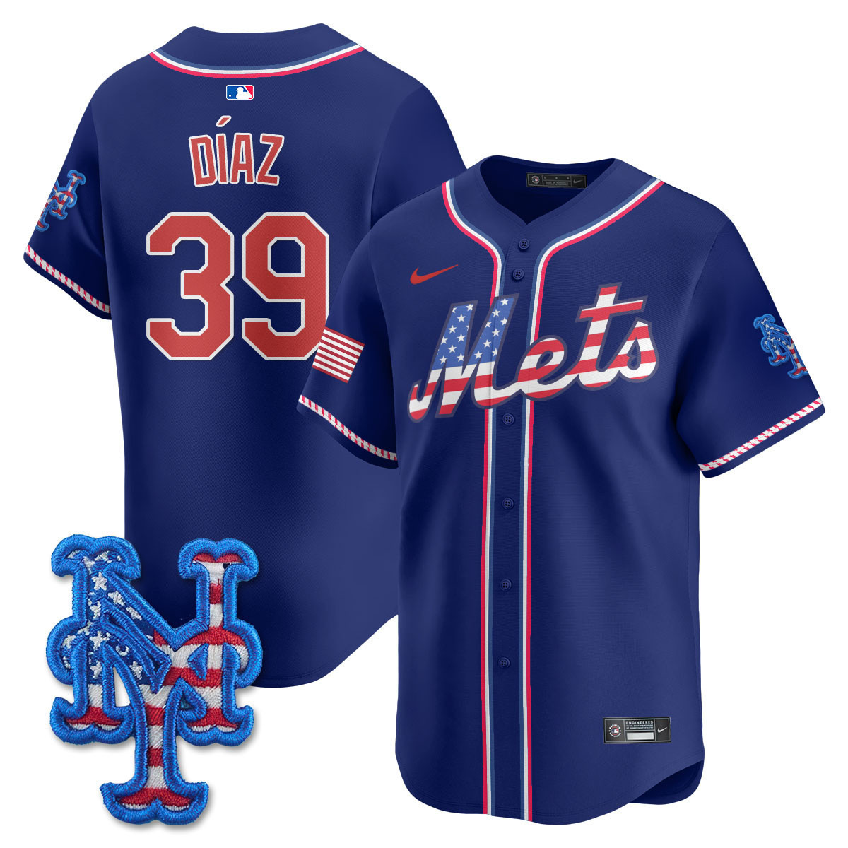 Men's New York Mets 2025 Fourth of July Vapor Premier Limited Jersey - All Stitched