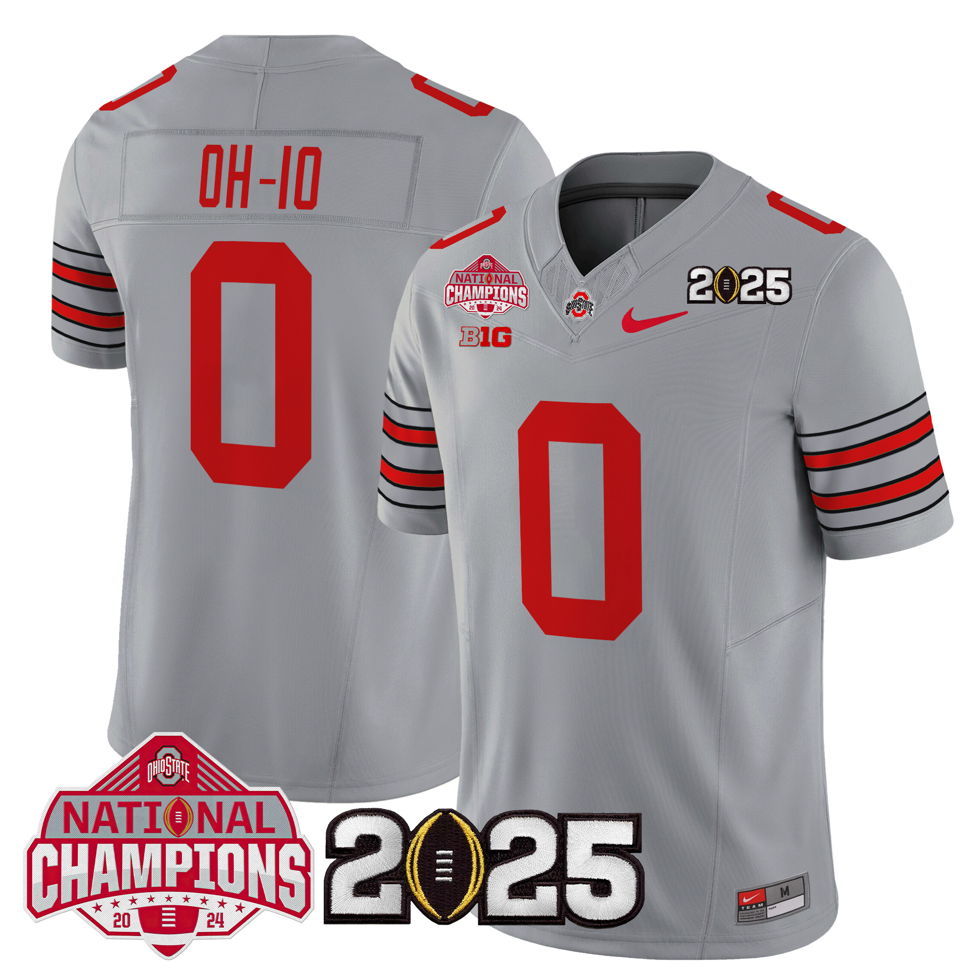 Men's Ohio State Buckeyes 'Heritage Stripe' 2025 National Champions Patch Vapor Limited Jersey - All Stitched