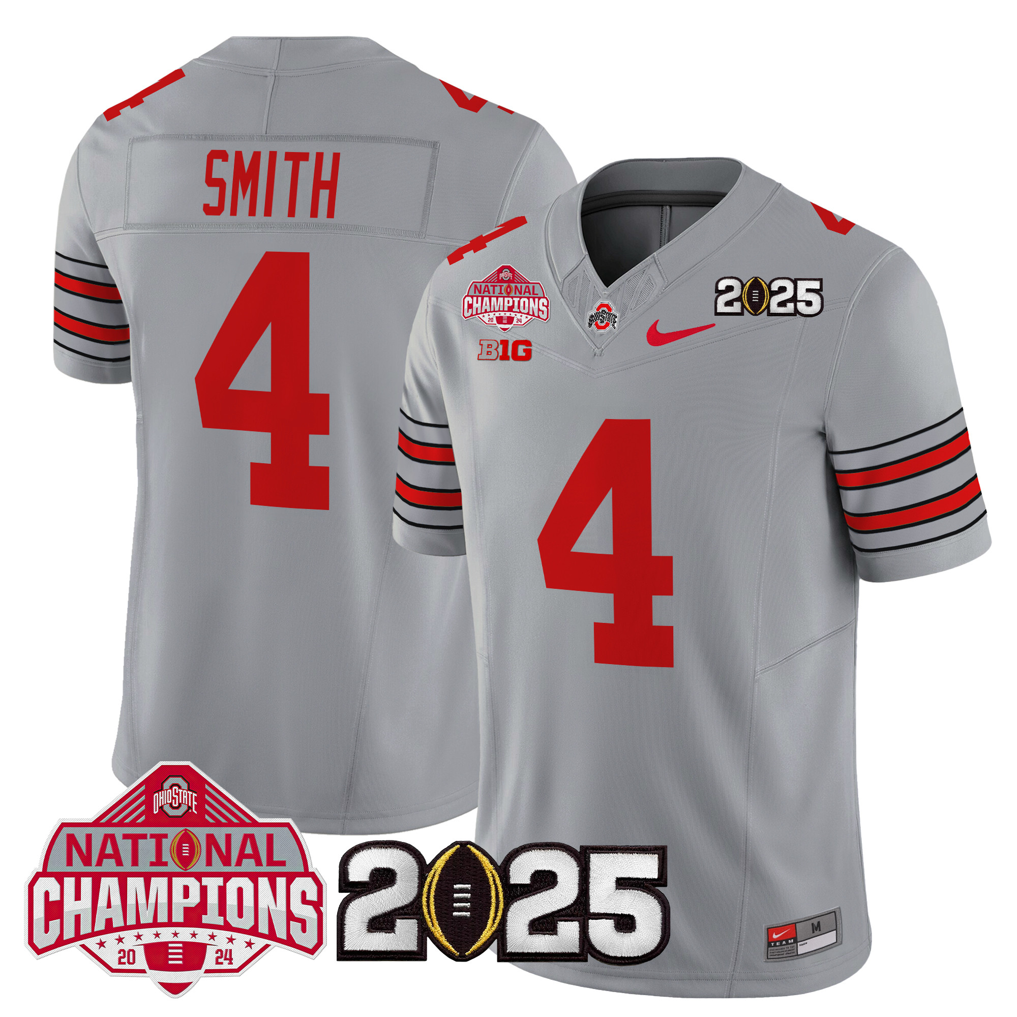 Men's Ohio State Buckeyes 'Heritage Stripe' 2025 National Champions Patch Vapor Limited Jersey - All Stitched