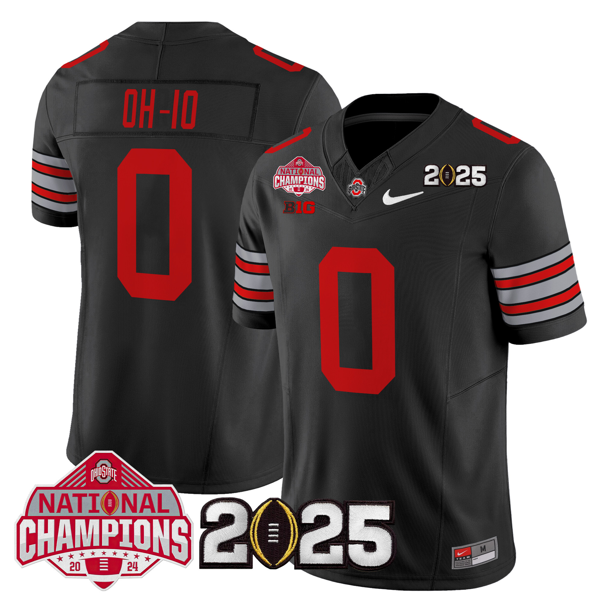 Men's Ohio State Buckeyes 'Heritage Stripe' 2025 National Champions Patch Vapor Limited Jersey - All Stitched