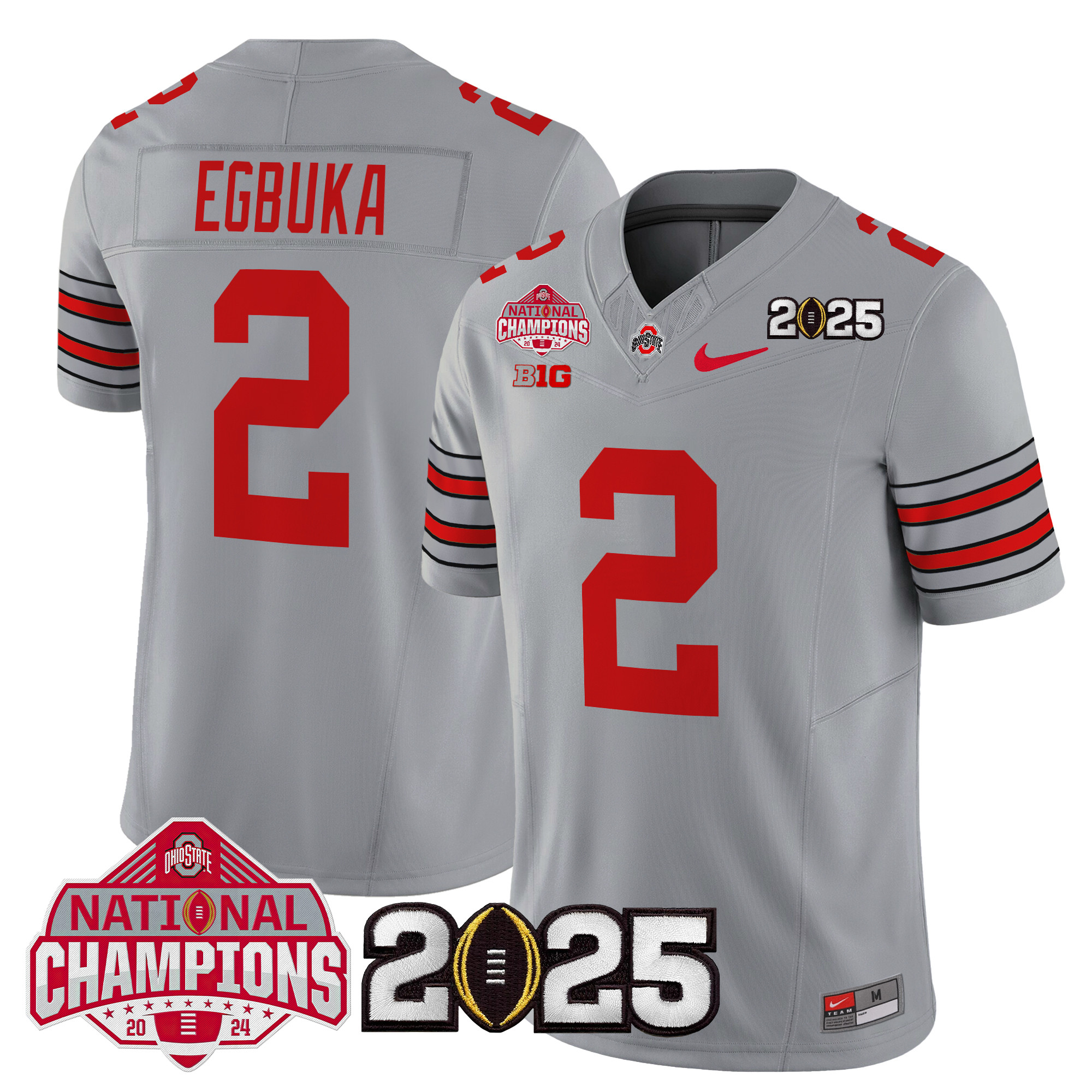 Men's Ohio State Buckeyes 'Heritage Stripe' 2025 National Champions Patch Vapor Limited Jersey - All Stitched