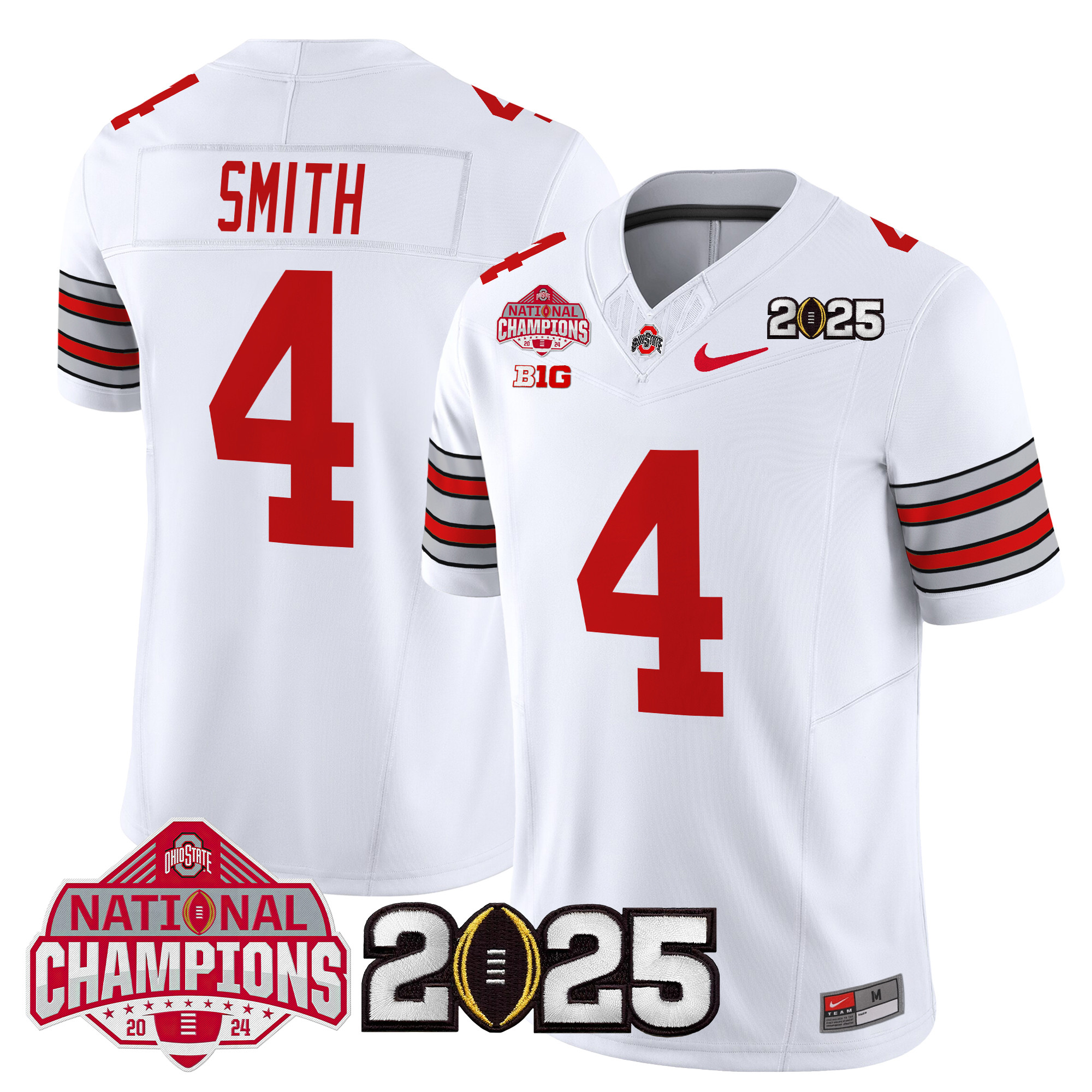 Men's Ohio State Buckeyes 'Heritage Stripe' 2025 National Champions Patch Vapor Limited Jersey - All Stitched