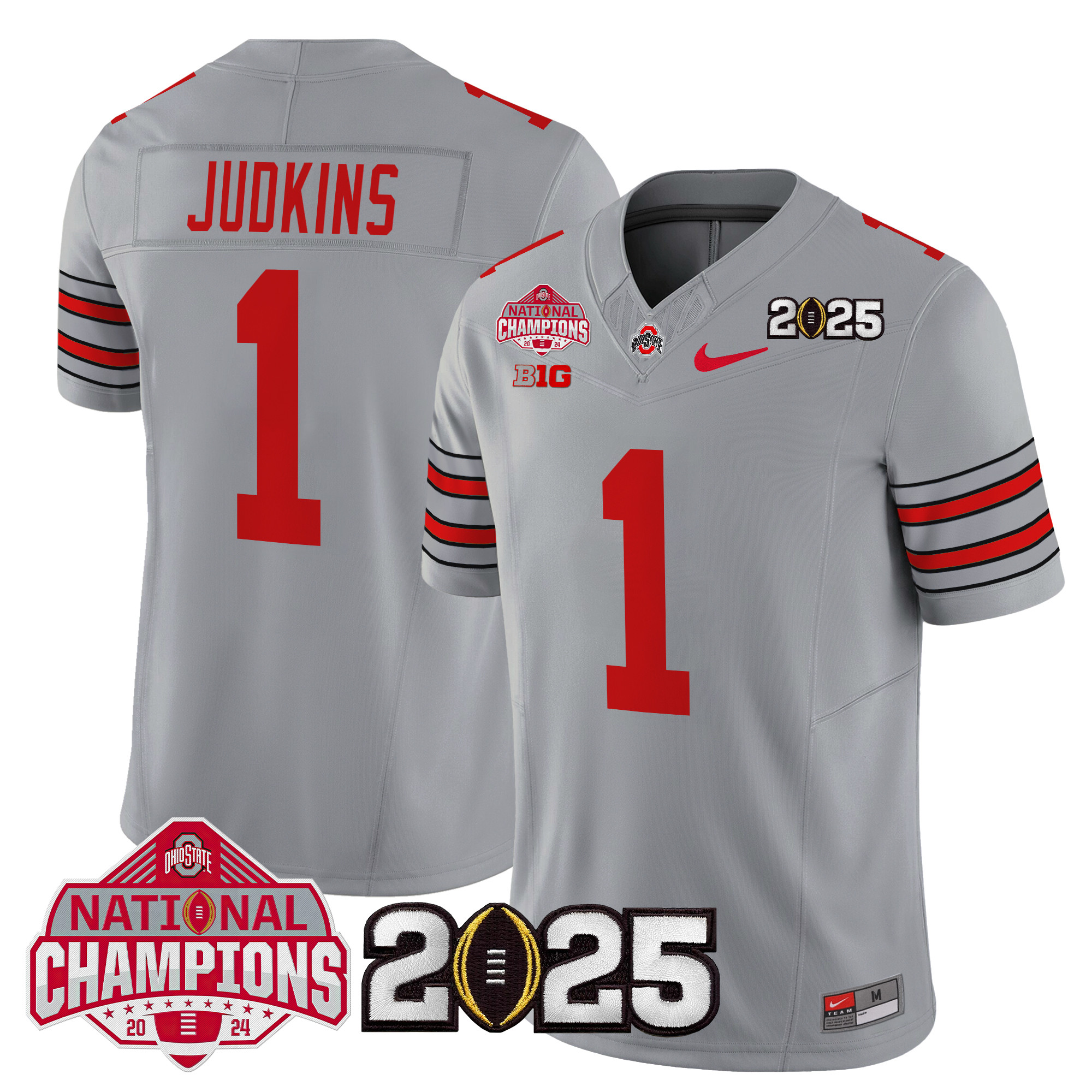 Men's Ohio State Buckeyes 'Heritage Stripe' 2025 National Champions Patch Vapor Limited Jersey - All Stitched