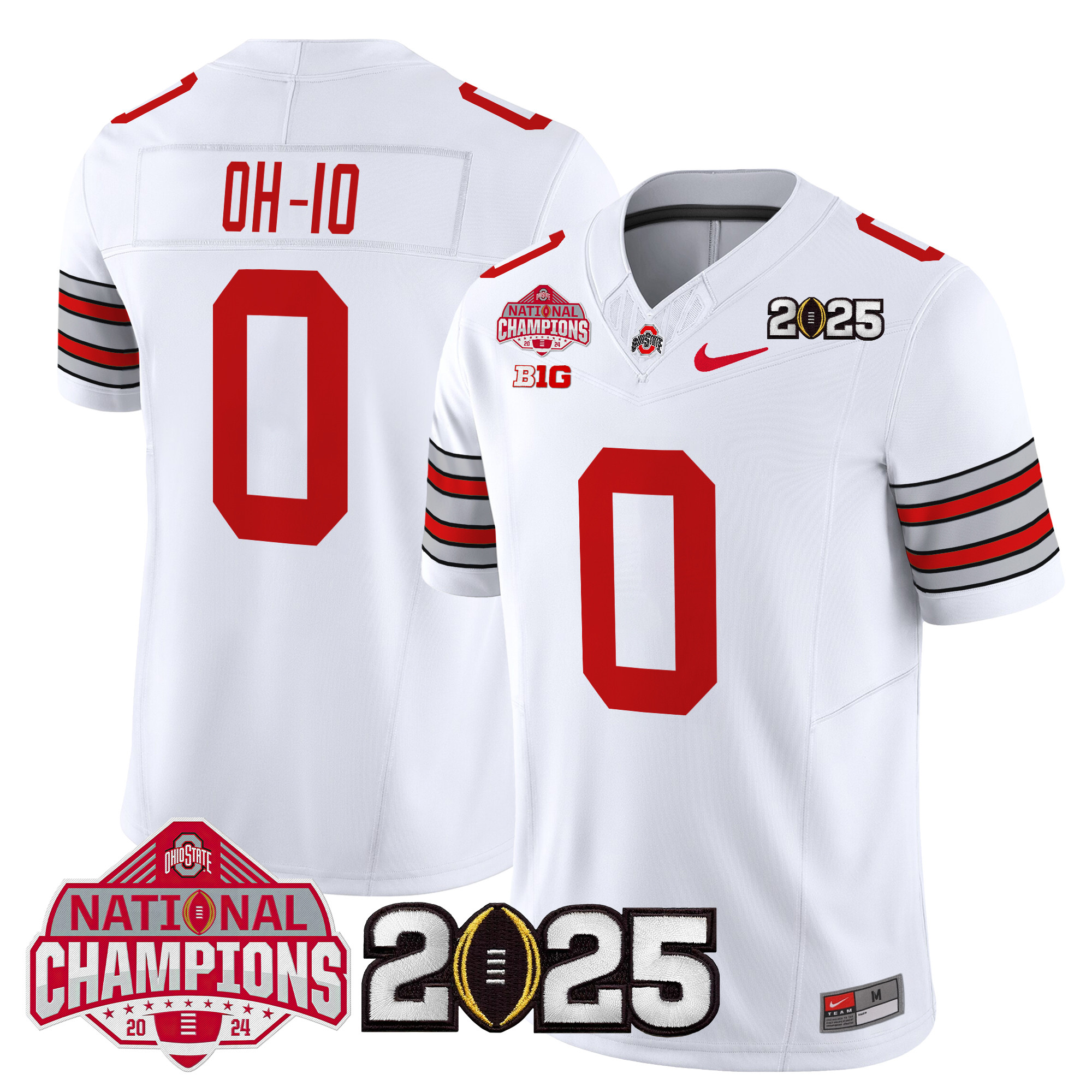 Men's Ohio State Buckeyes 'Heritage Stripe' 2025 National Champions Patch Vapor Limited Jersey - All Stitched