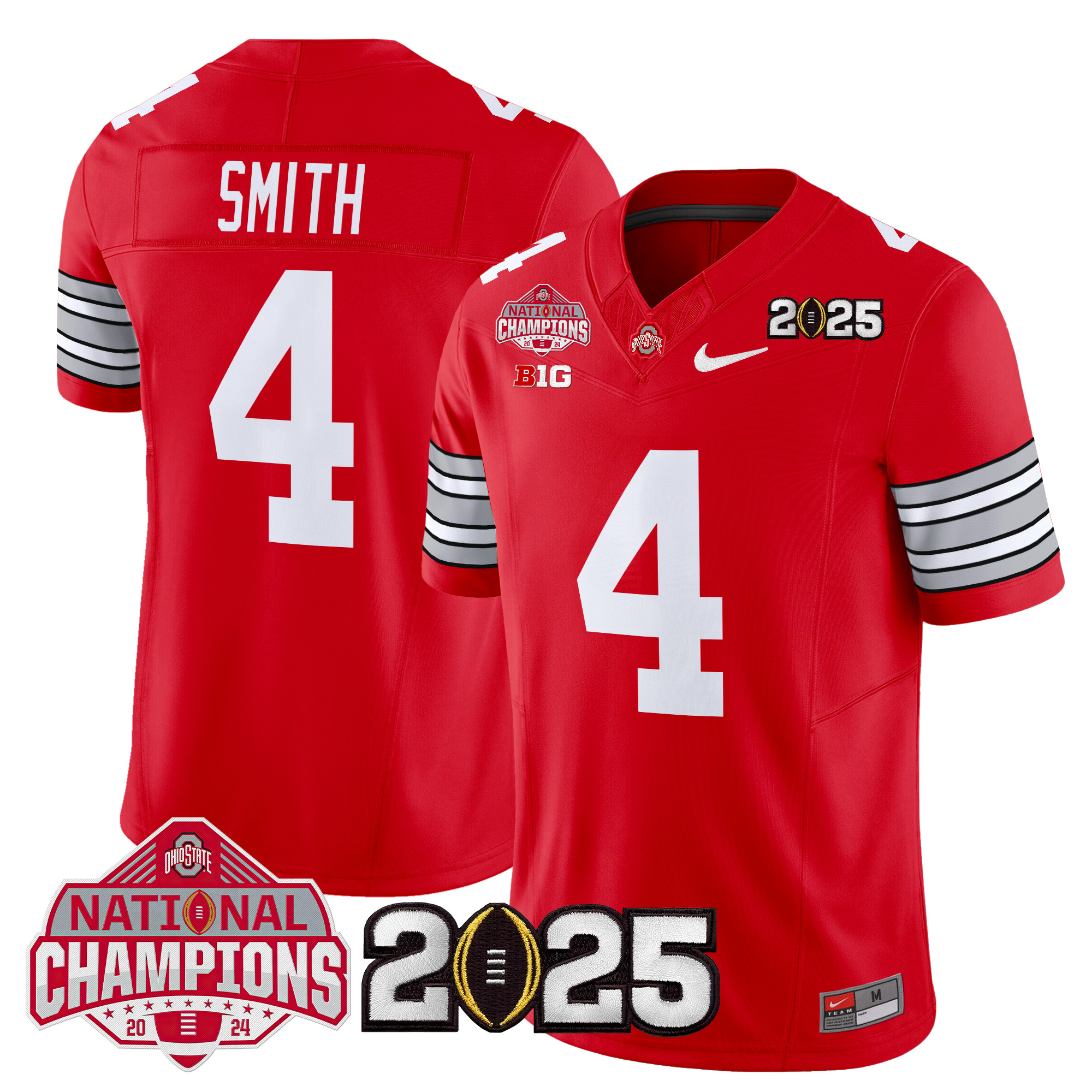 Men's Ohio State Buckeyes 'Heritage Stripe' 2025 National Champions Patch Vapor Limited Jersey - All Stitched