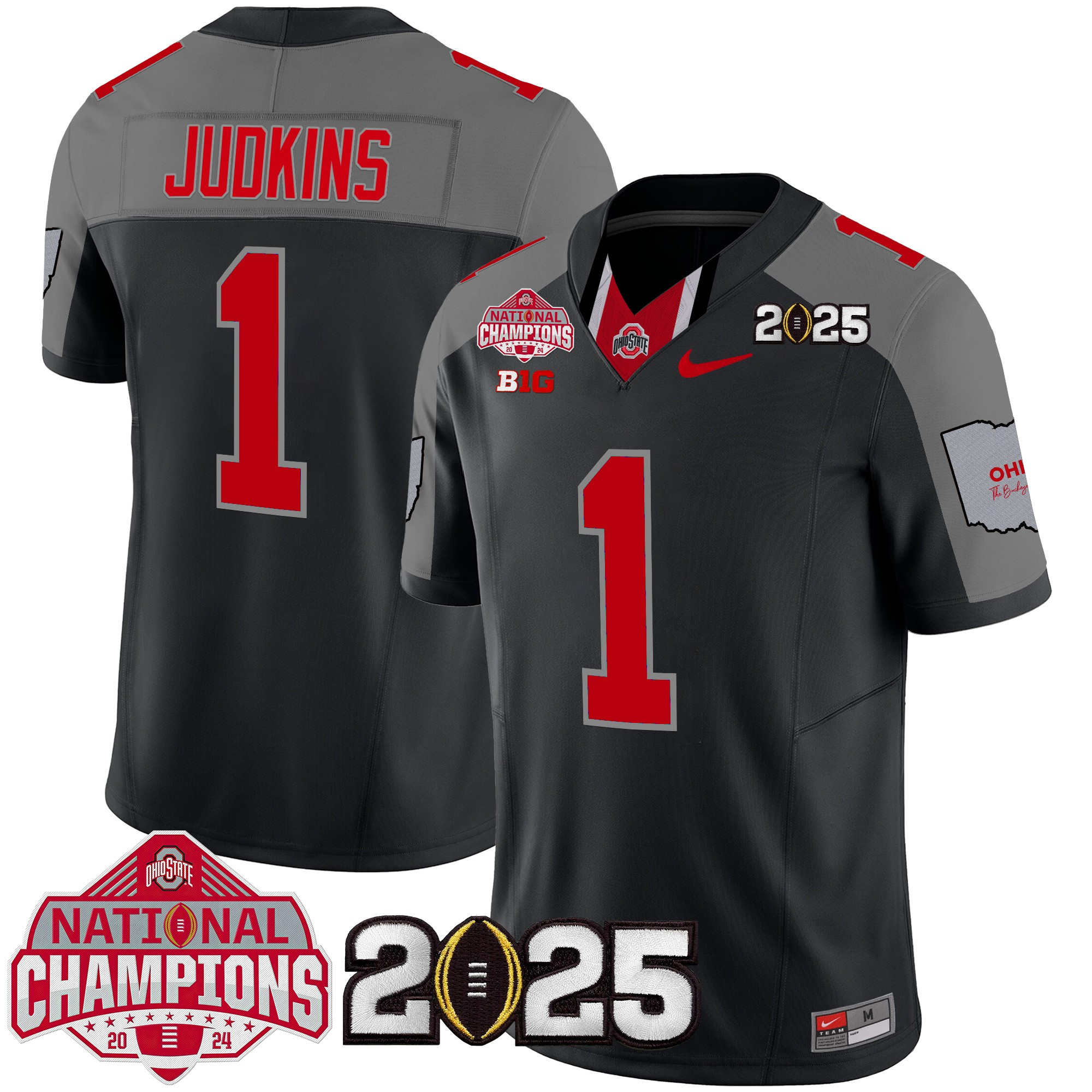 Men's Ohio State Buckeyes National Champions Patch Vapor Limited Jersey - All Stitched
