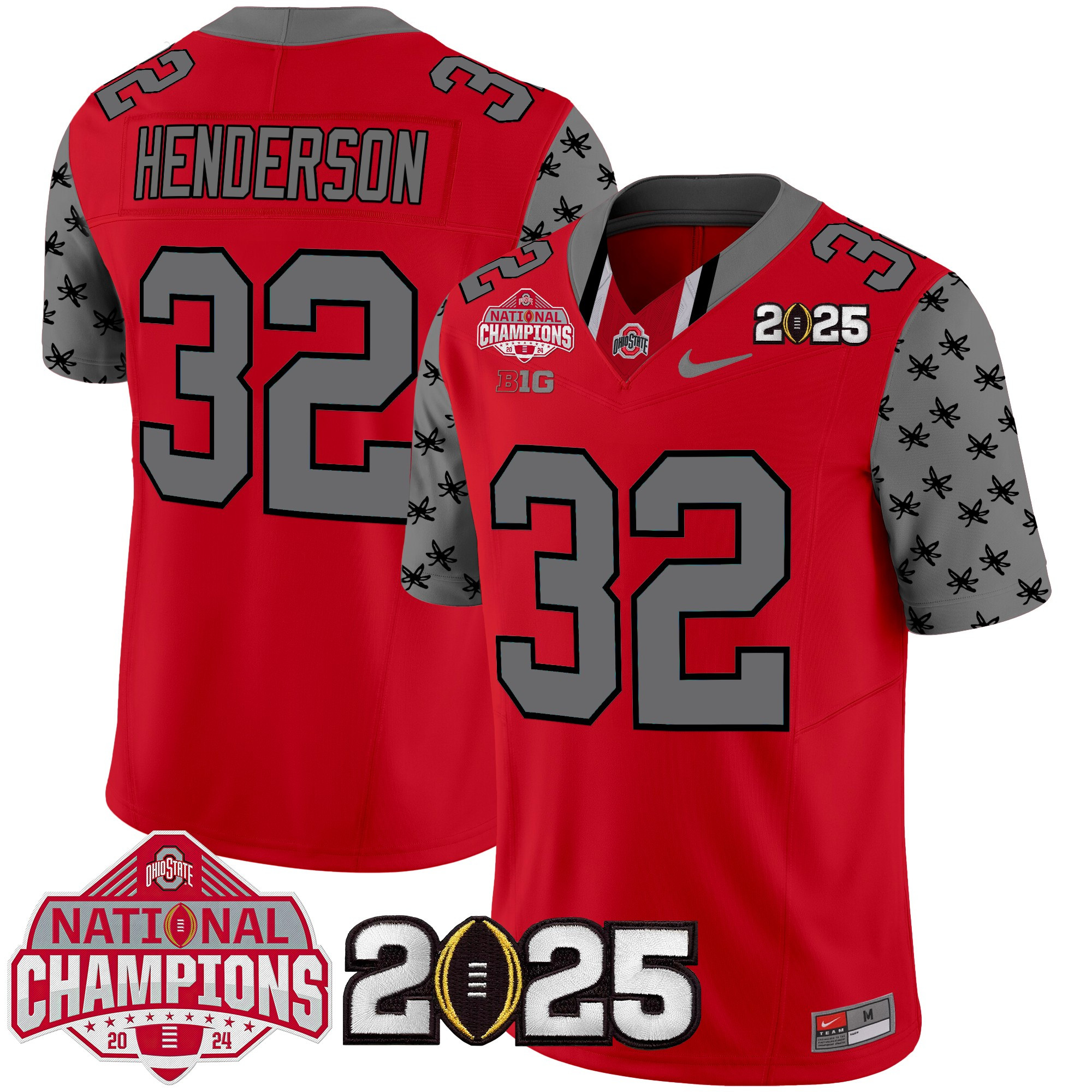 Men's Ohio State Buckeyes National Champions Patch Vapor Limited Jersey - All Stitched