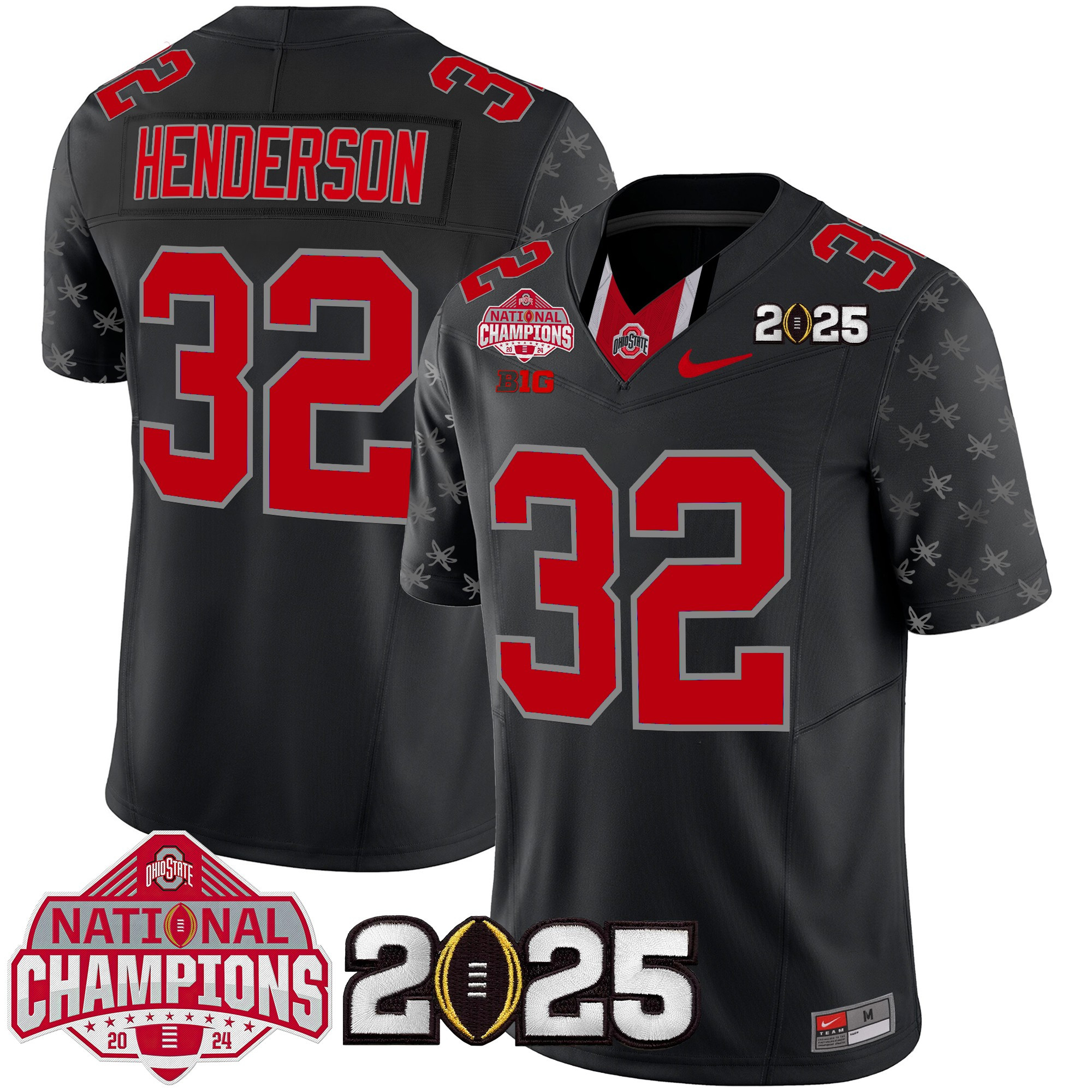Men's Ohio State Buckeyes National Champions Patch Vapor Limited Jersey - All Stitched