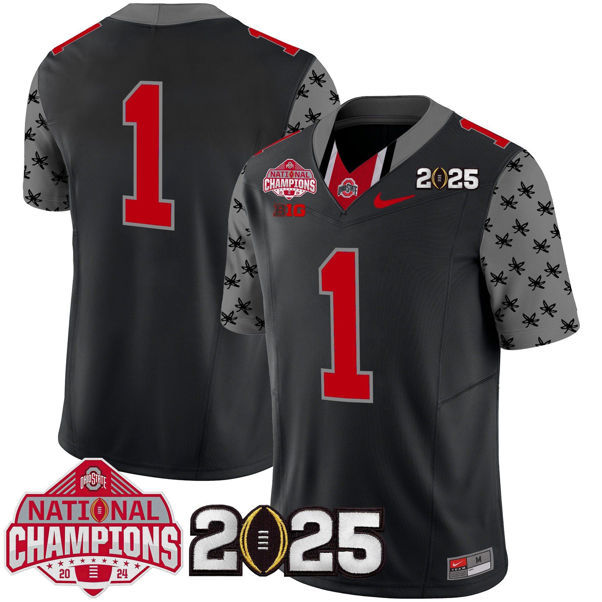 Men's Ohio State Buckeyes National Champions Patch Vapor Limited Jersey - All Stitched