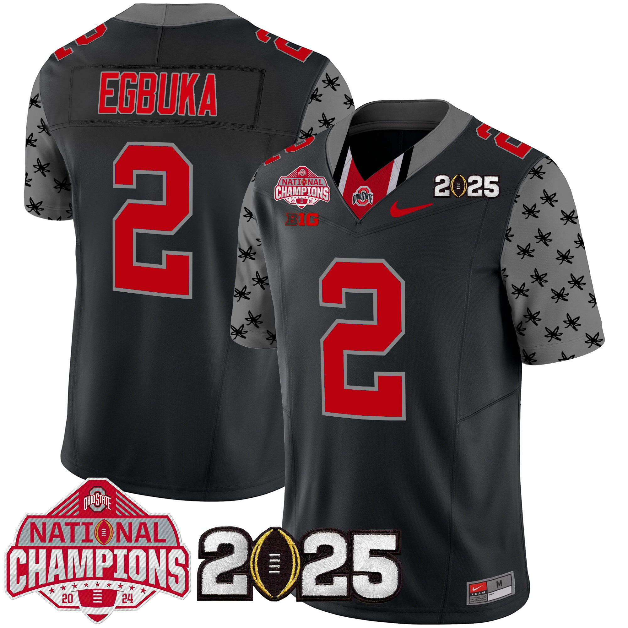 Men's Ohio State Buckeyes National Champions Patch Vapor Limited Jersey - All Stitched