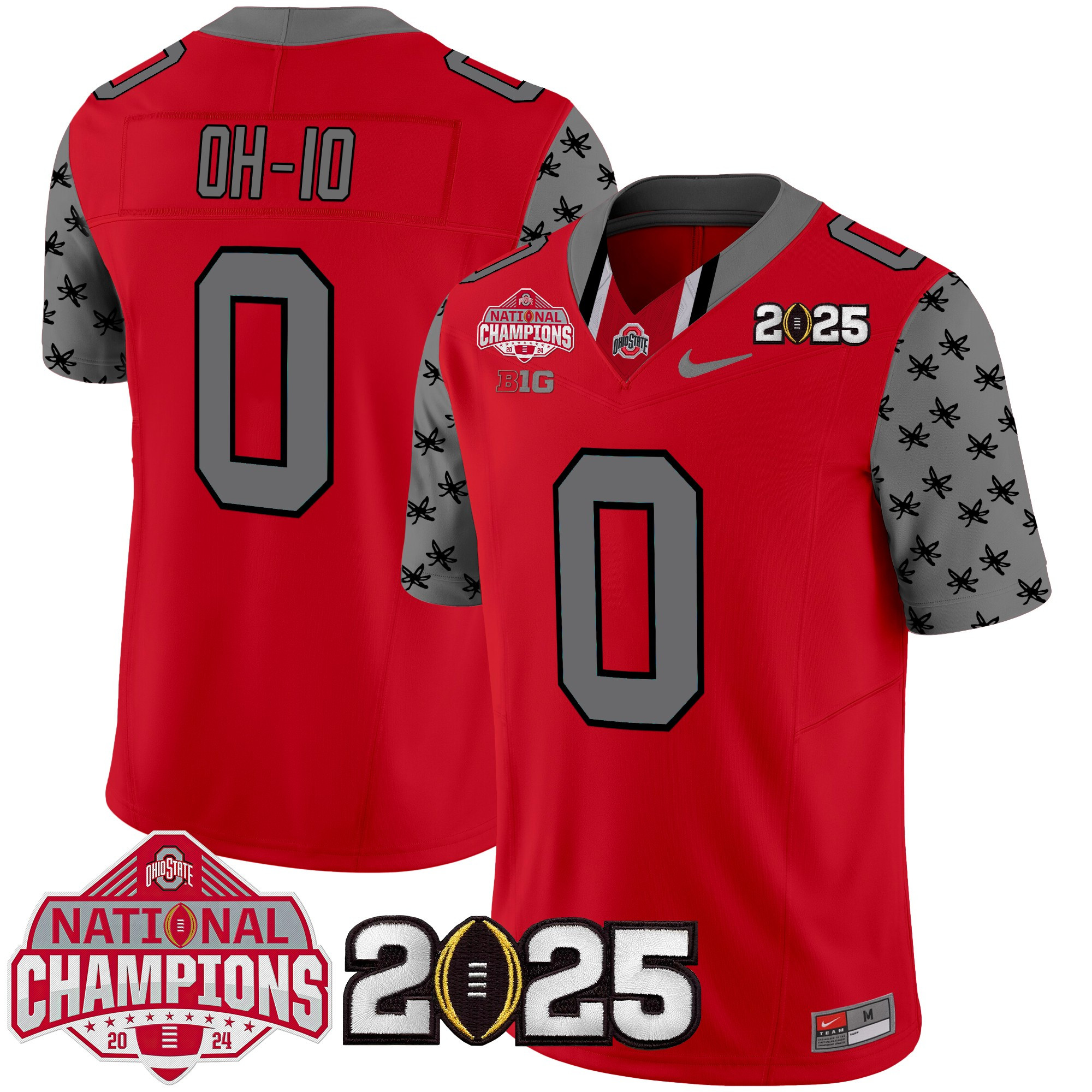 Men's Ohio State Buckeyes National Champions Patch Vapor Limited Jersey - All Stitched