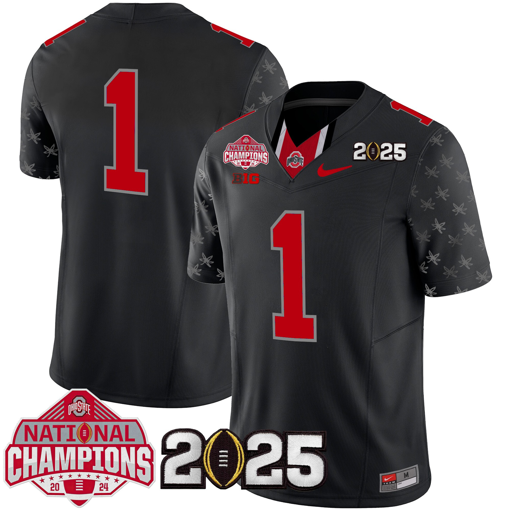 Men's Ohio State Buckeyes National Champions Patch Vapor Limited Jersey - All Stitched