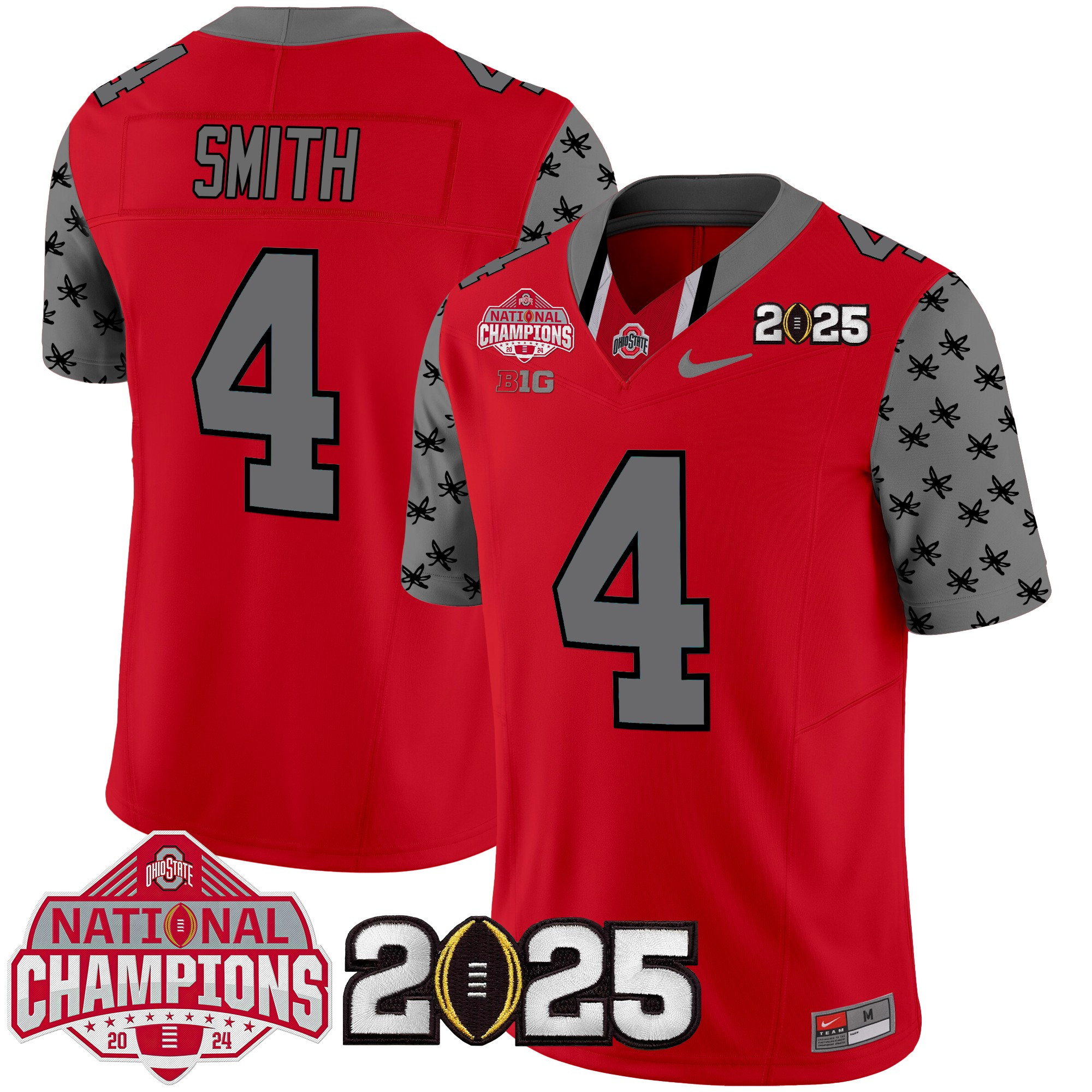 Men's Ohio State Buckeyes National Champions Patch Vapor Limited Jersey - All Stitched