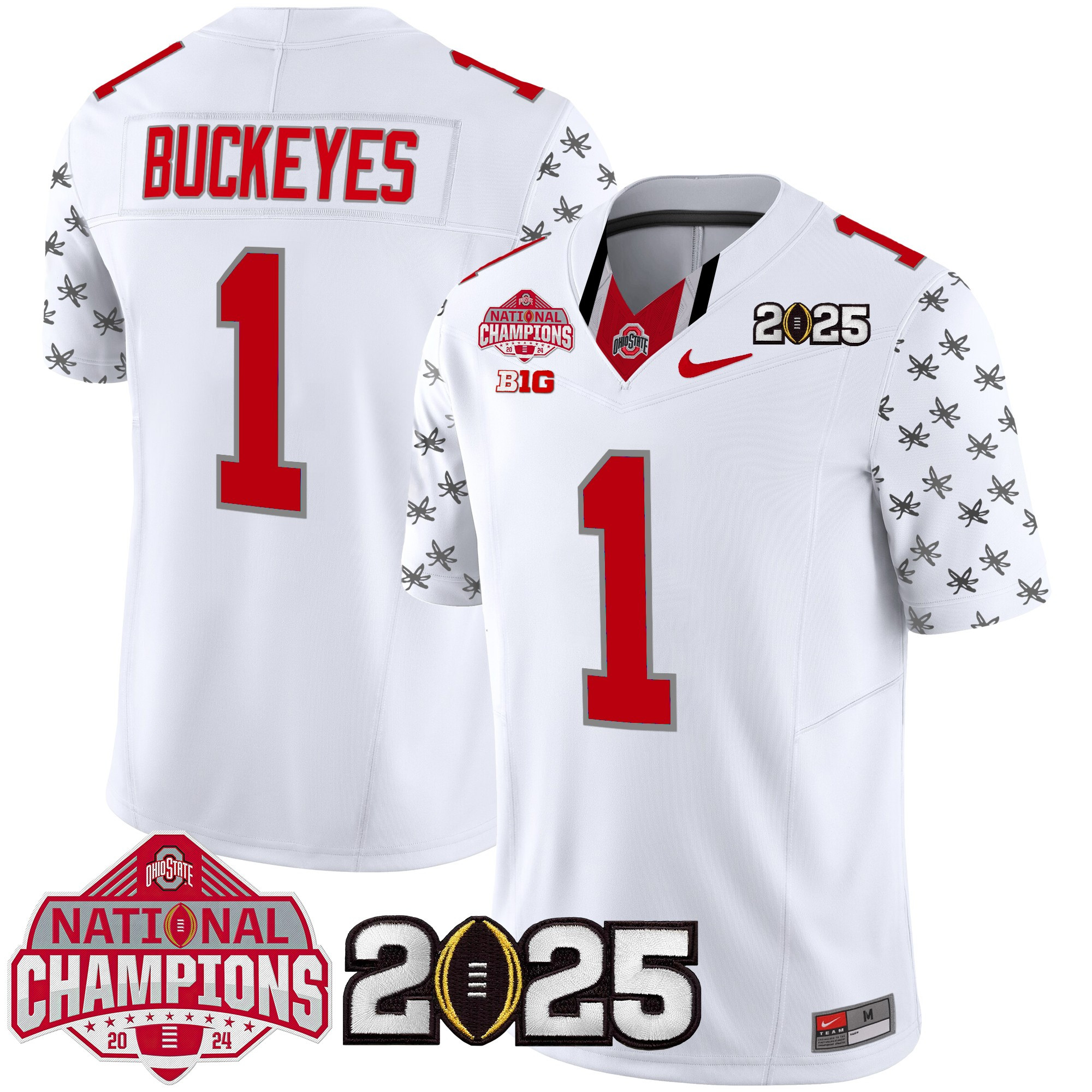 Men's Ohio State Buckeyes National Champions Patch Vapor Limited Jersey - All Stitched