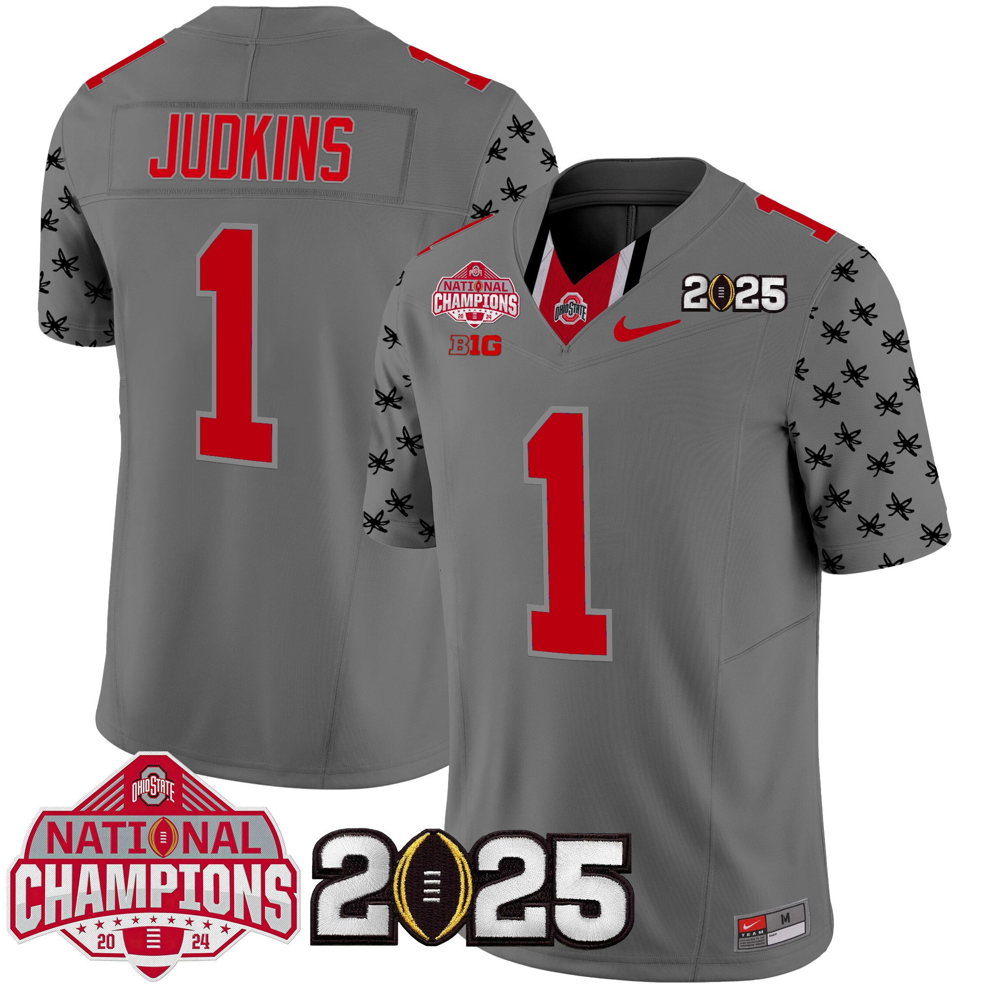 Men's Ohio State Buckeyes National Champions Patch Vapor Limited Jersey - All Stitched