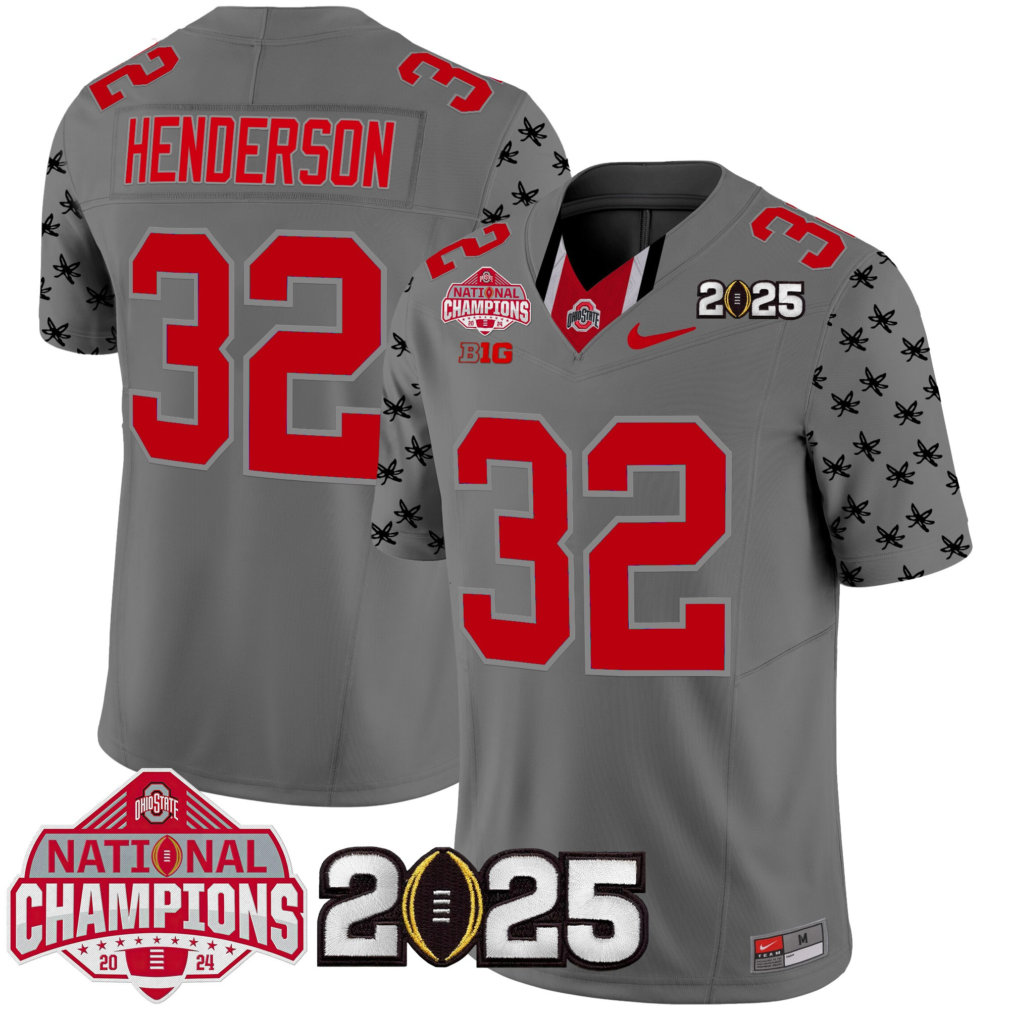 Men's Ohio State Buckeyes National Champions Patch Vapor Limited Jersey - All Stitched