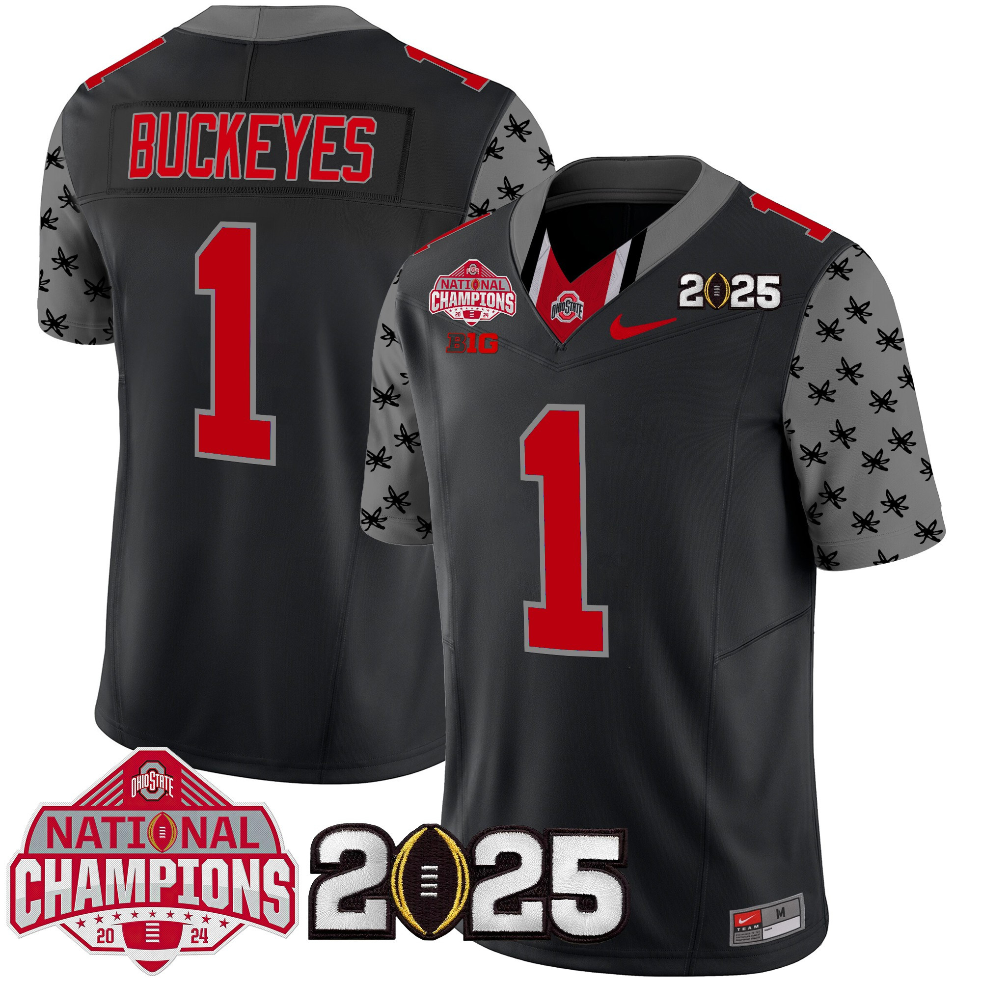 Men's Ohio State Buckeyes National Champions Patch Vapor Limited Jersey - All Stitched
