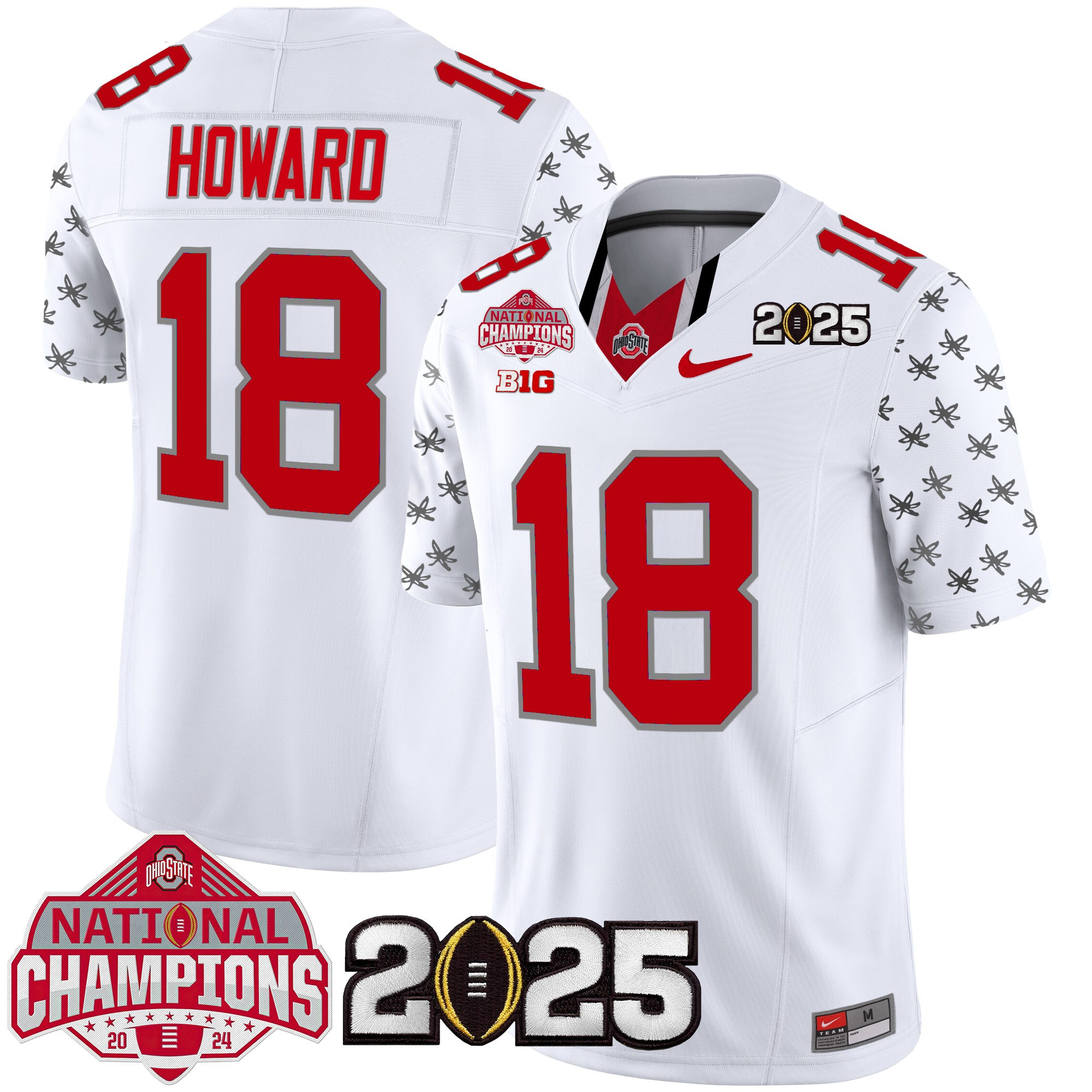 Men's Ohio State Buckeyes National Champions Patch Vapor Limited Jersey - All Stitched
