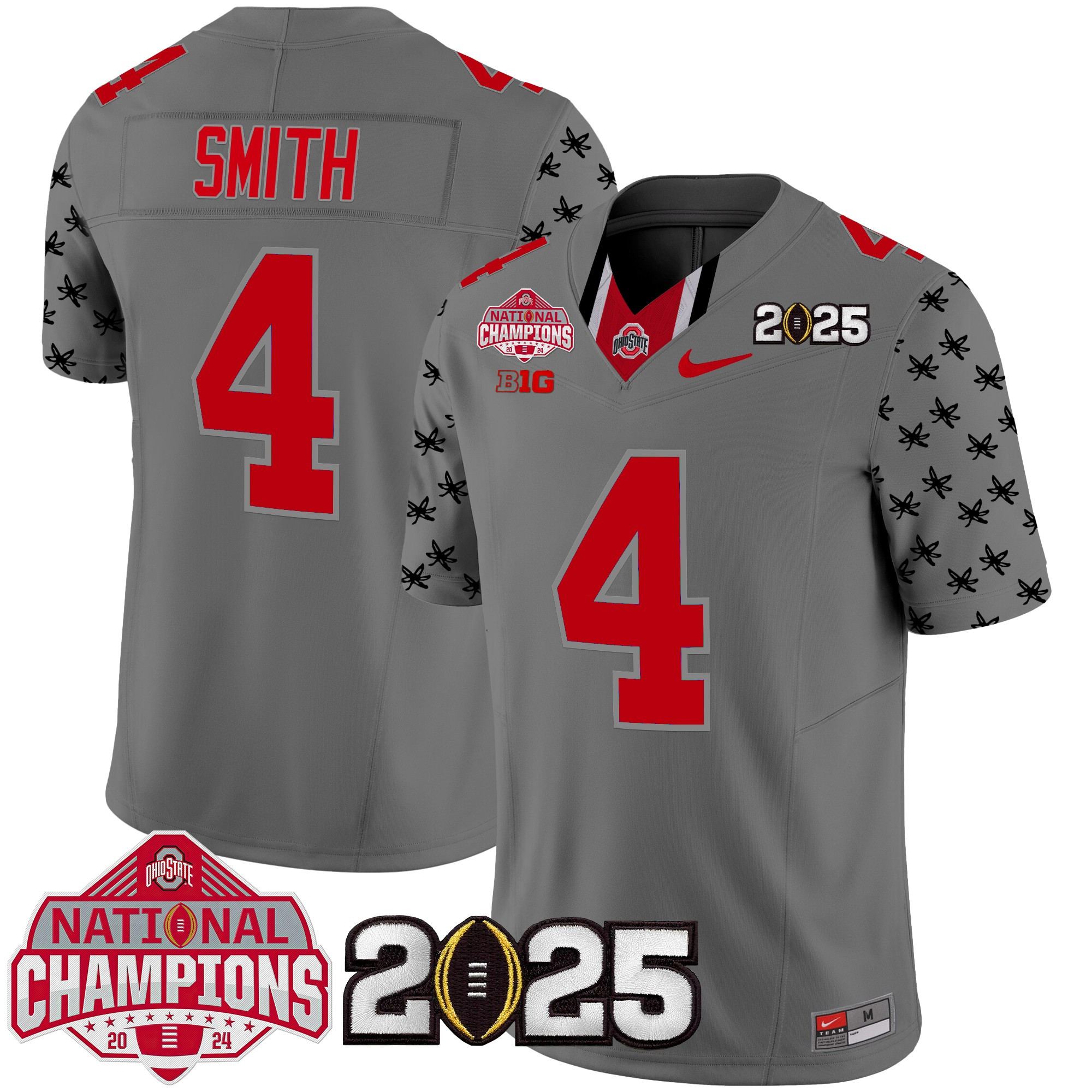 Men's Ohio State Buckeyes National Champions Patch Vapor Limited Jersey - All Stitched