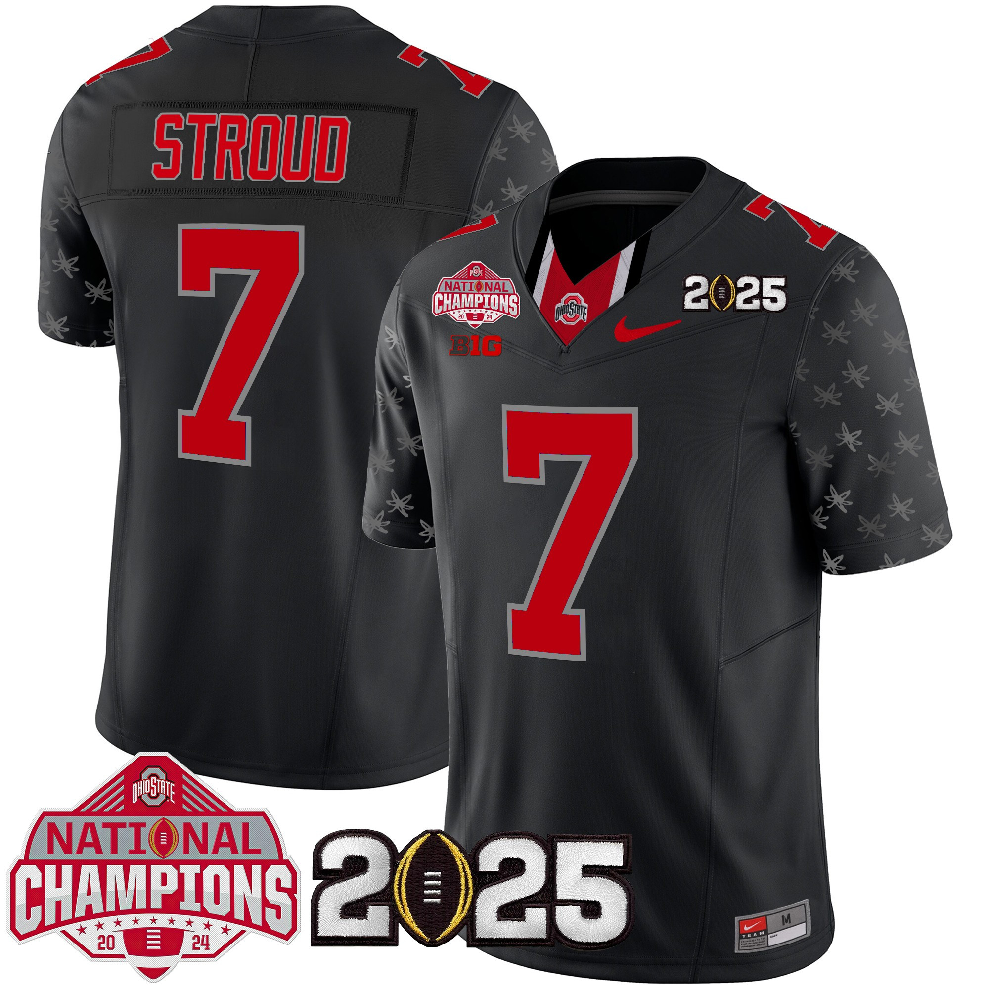 Men's Ohio State Buckeyes National Champions Patch Vapor Limited Jersey - All Stitched
