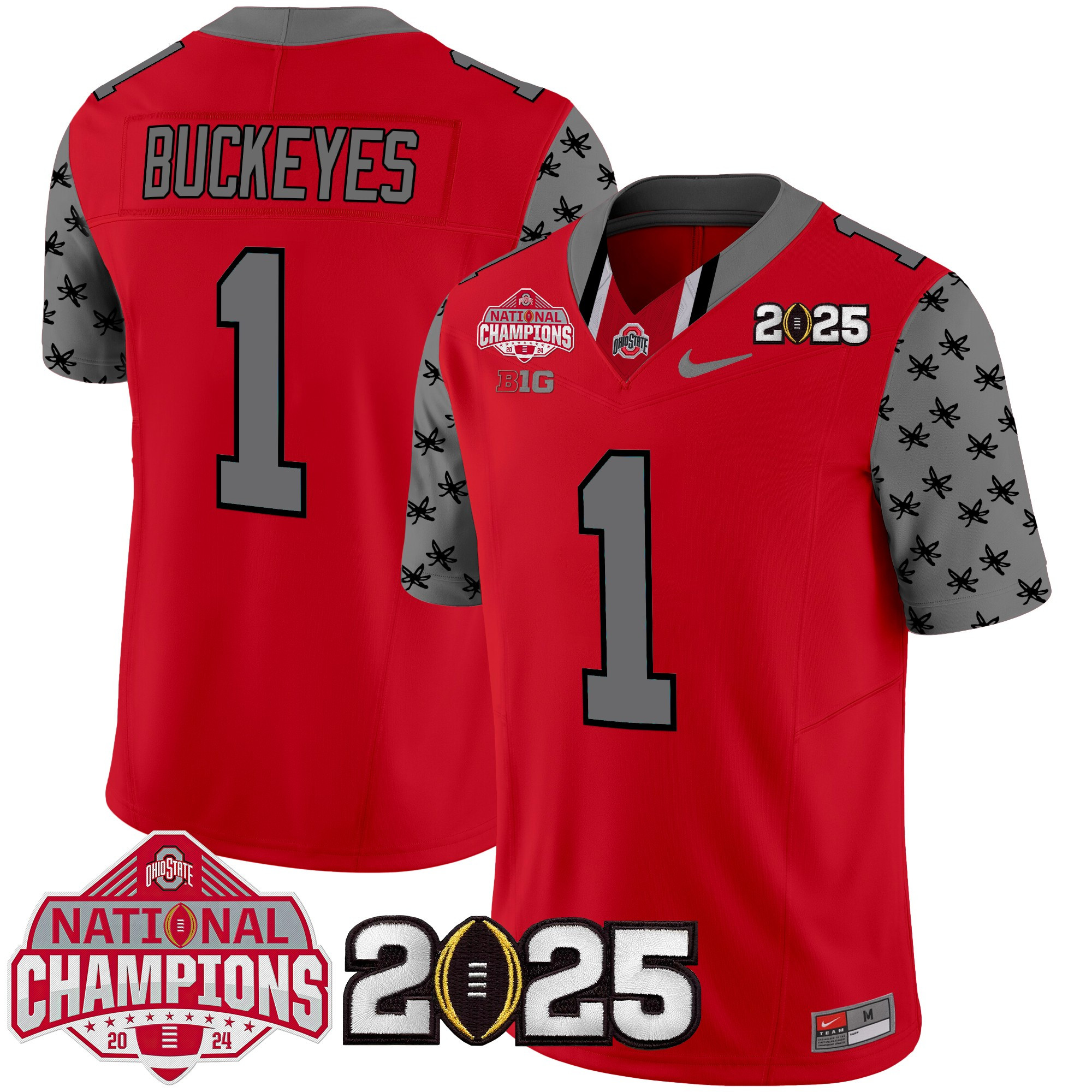 Men's Ohio State Buckeyes National Champions Patch Vapor Limited Jersey - All Stitched
