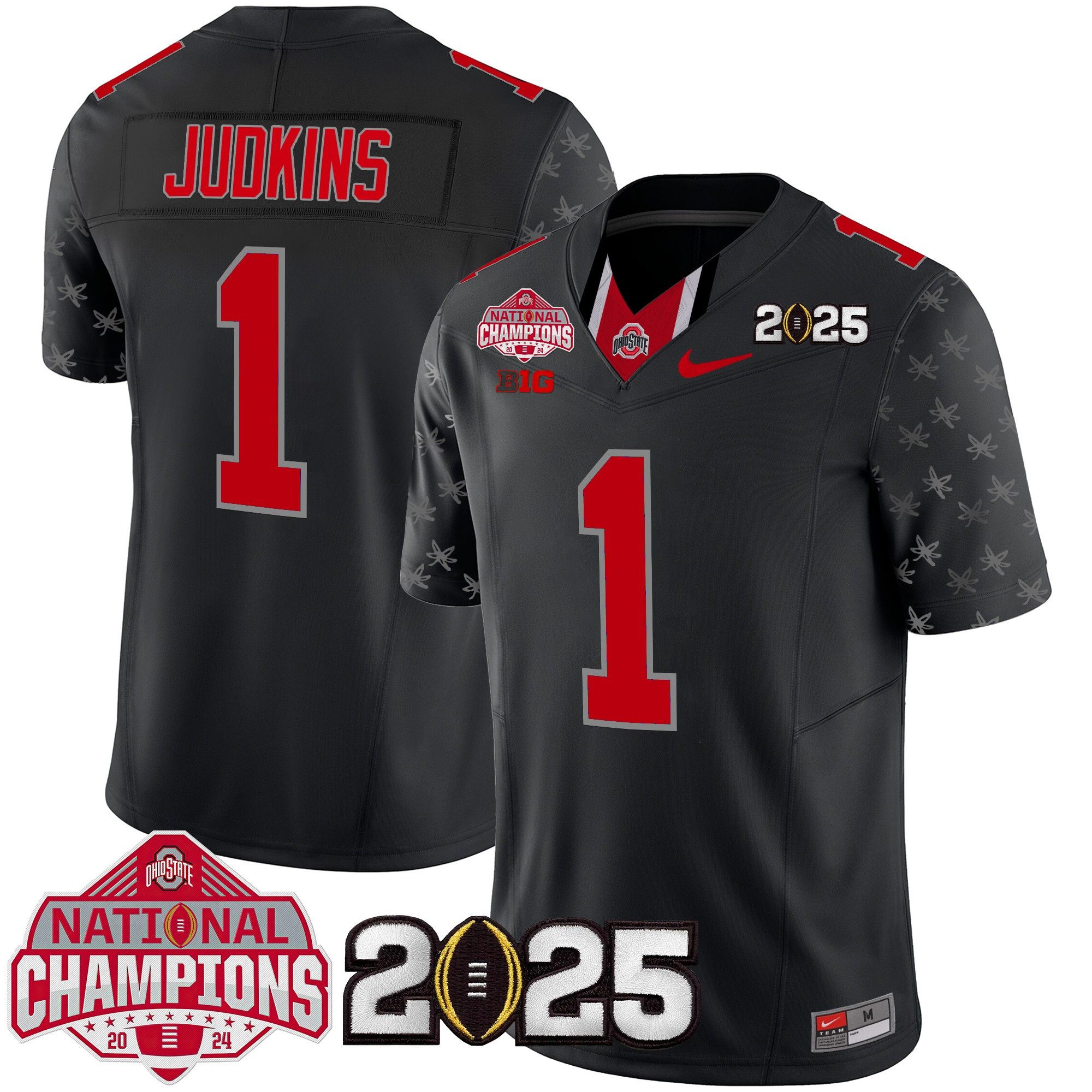 Men's Ohio State Buckeyes National Champions Patch Vapor Limited Jersey - All Stitched