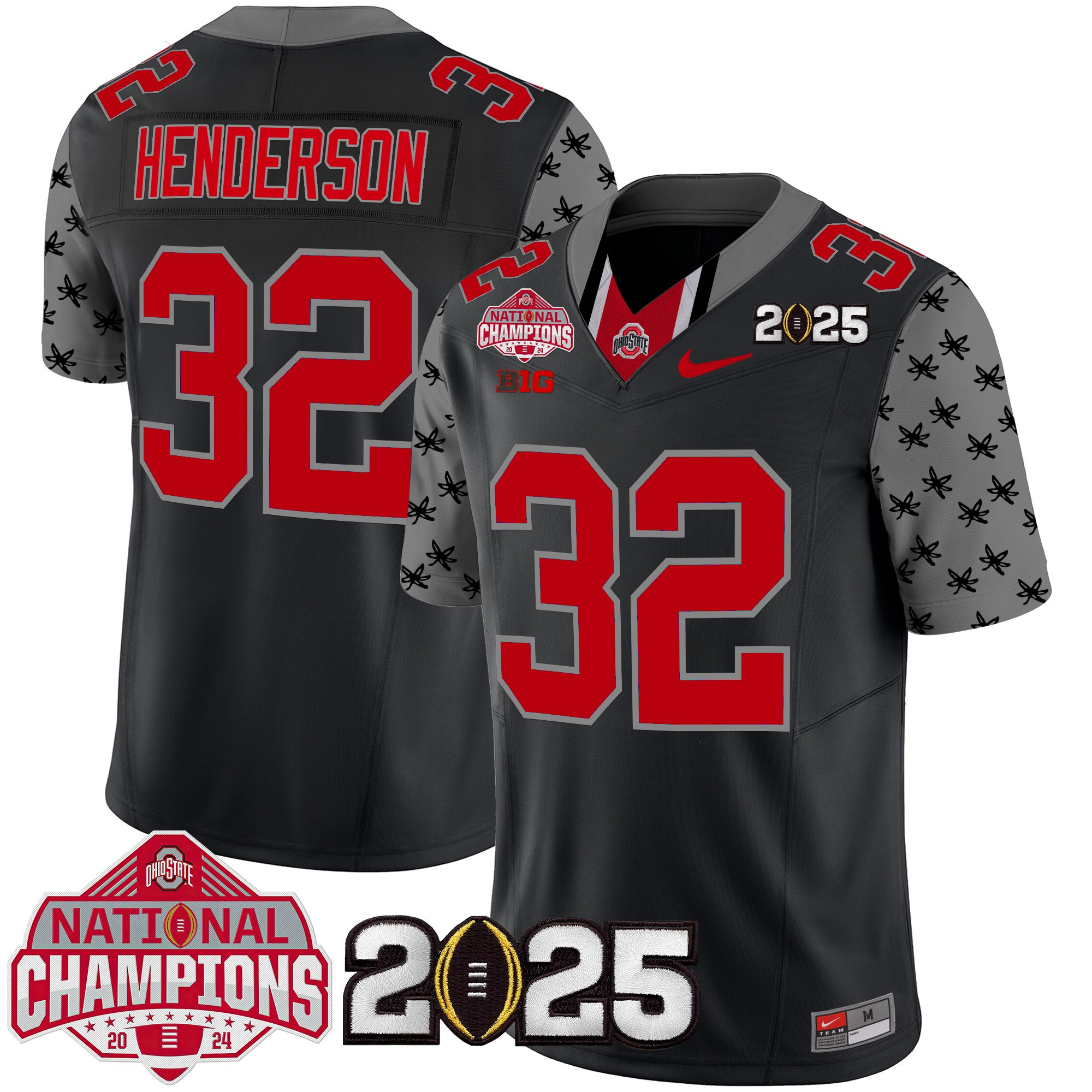 Men's Ohio State Buckeyes National Champions Patch Vapor Limited Jersey - All Stitched