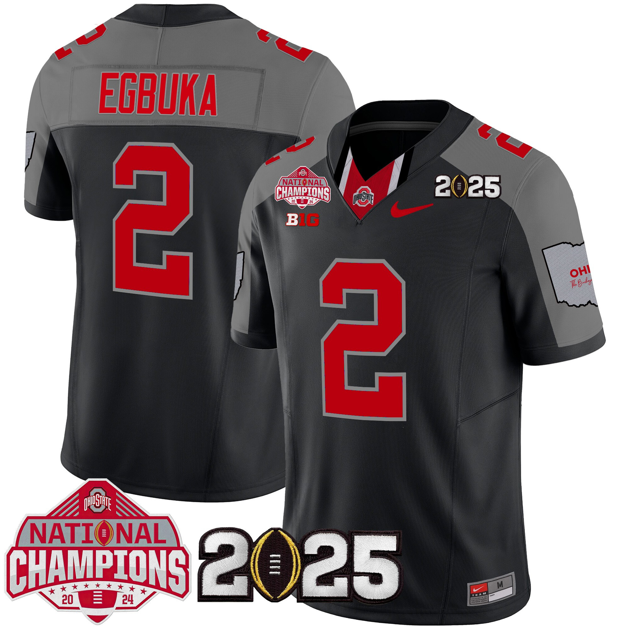 Men's Ohio State Buckeyes National Champions Patch Vapor Limited Jersey - All Stitched
