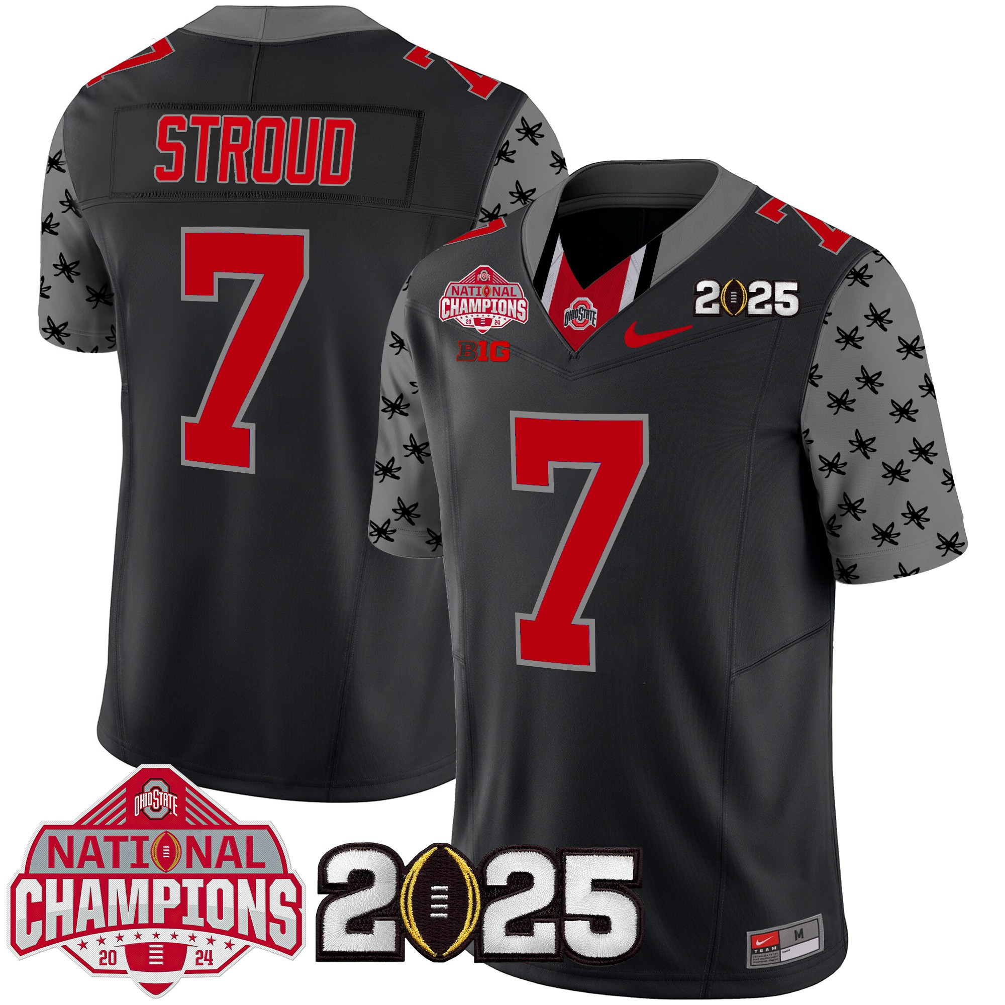 Men's Ohio State Buckeyes National Champions Patch Vapor Limited Jersey - All Stitched