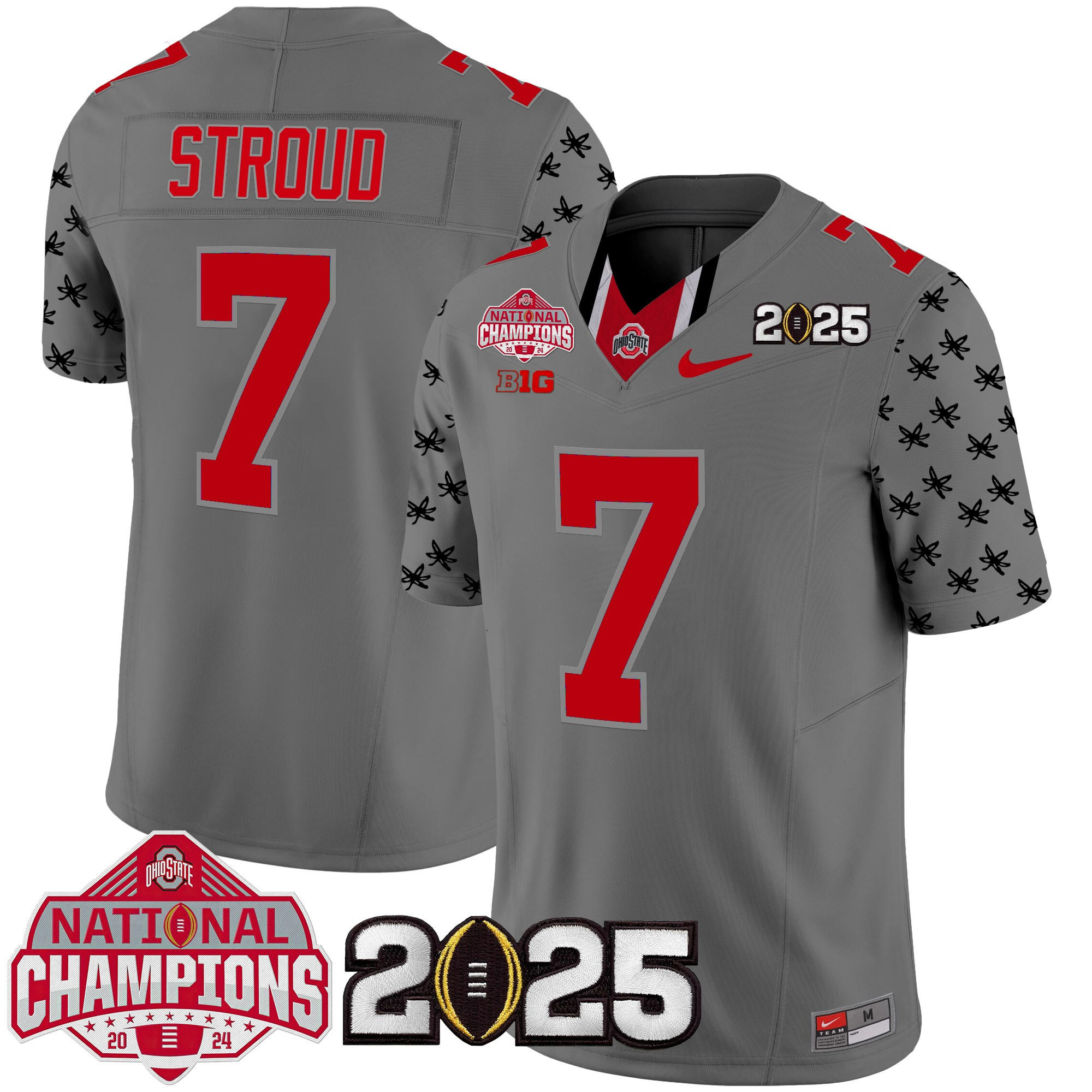 Men's Ohio State Buckeyes National Champions Patch Vapor Limited Jersey - All Stitched