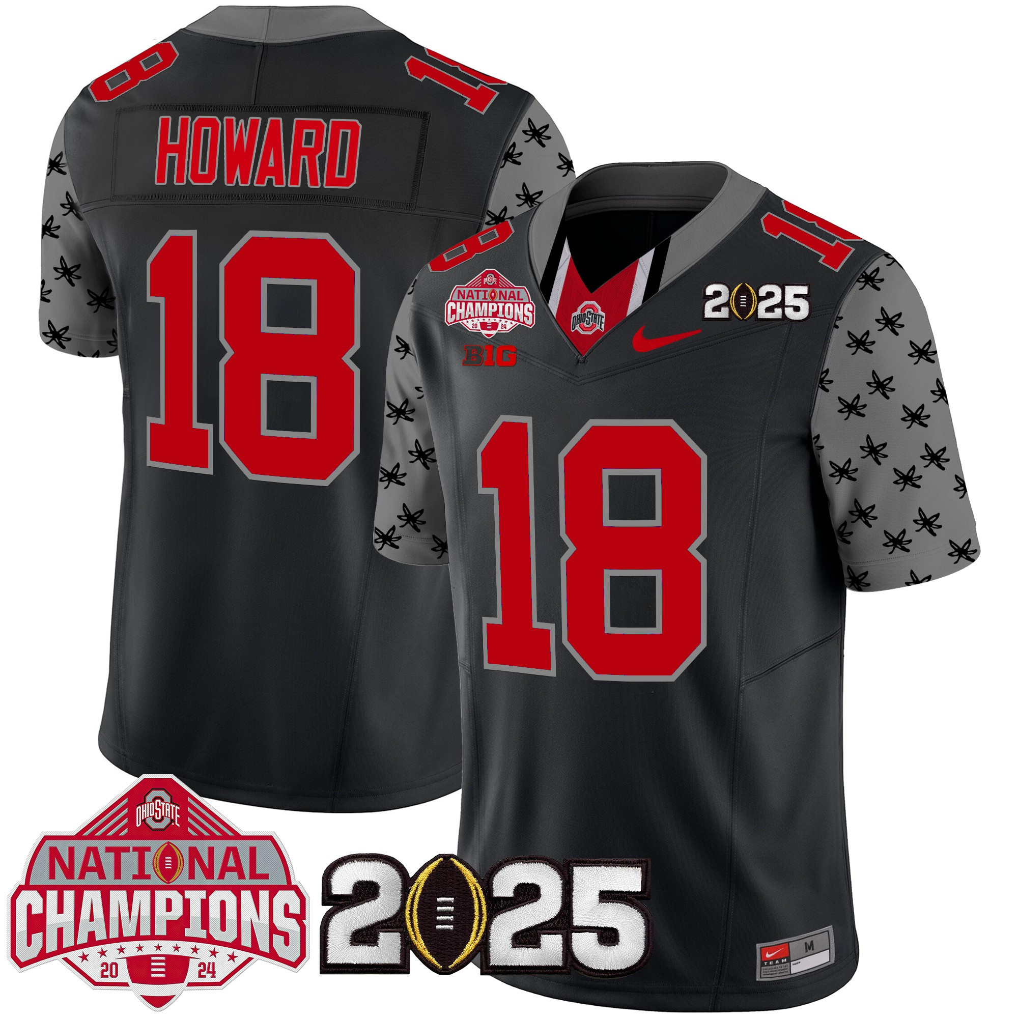 Men's Ohio State Buckeyes National Champions Patch Vapor Limited Jersey - All Stitched