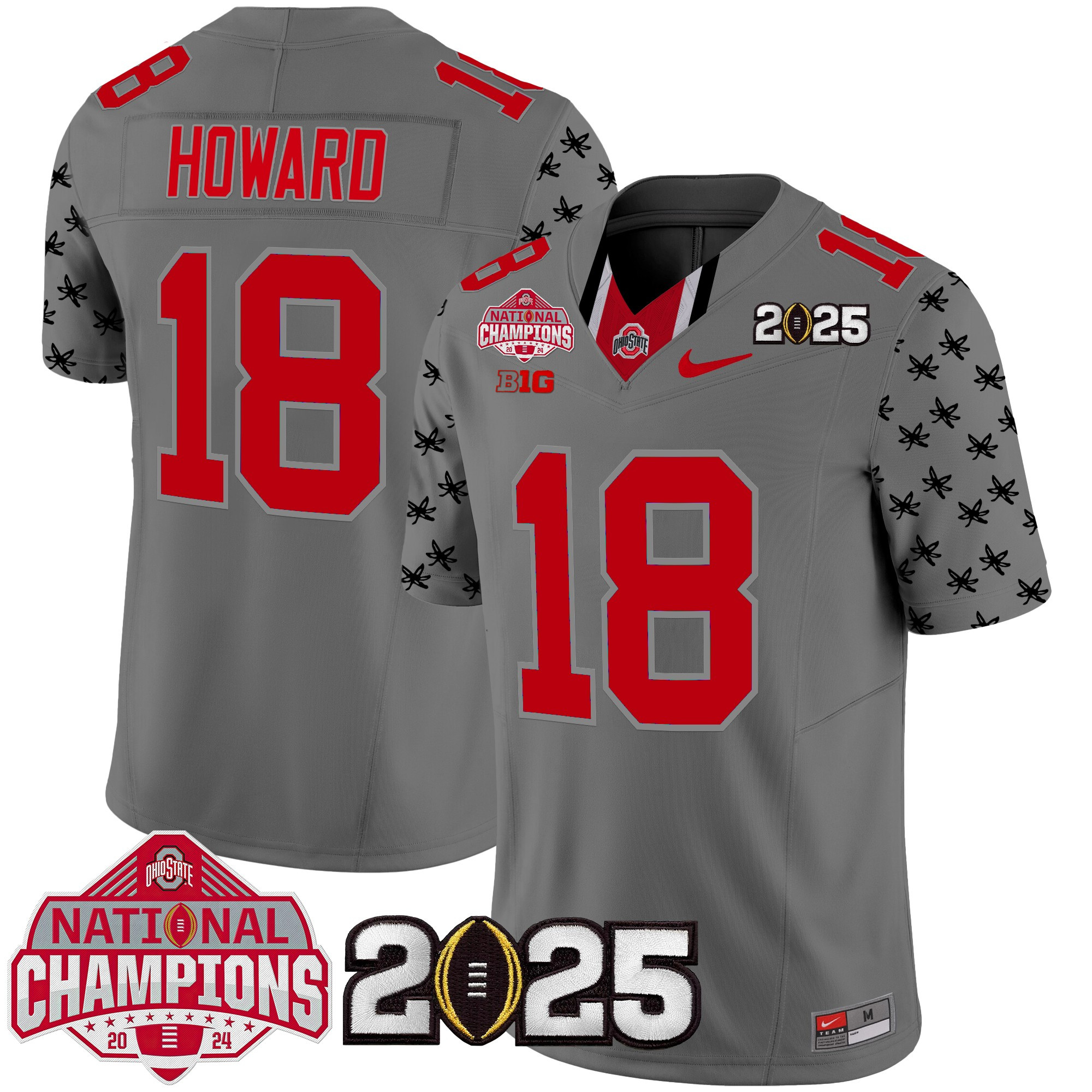 Men's Ohio State Buckeyes National Champions Patch Vapor Limited Jersey - All Stitched