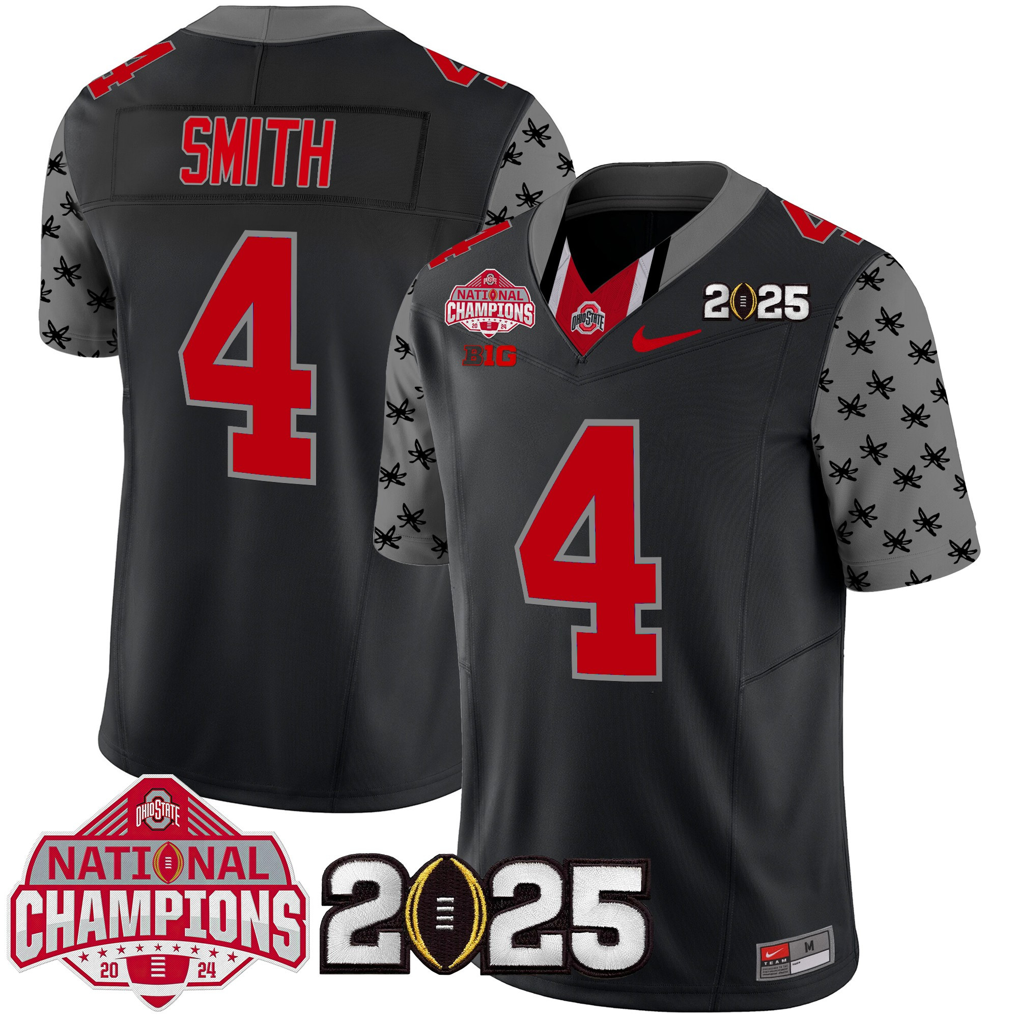 Men's Ohio State Buckeyes National Champions Patch Vapor Limited Jersey - All Stitched